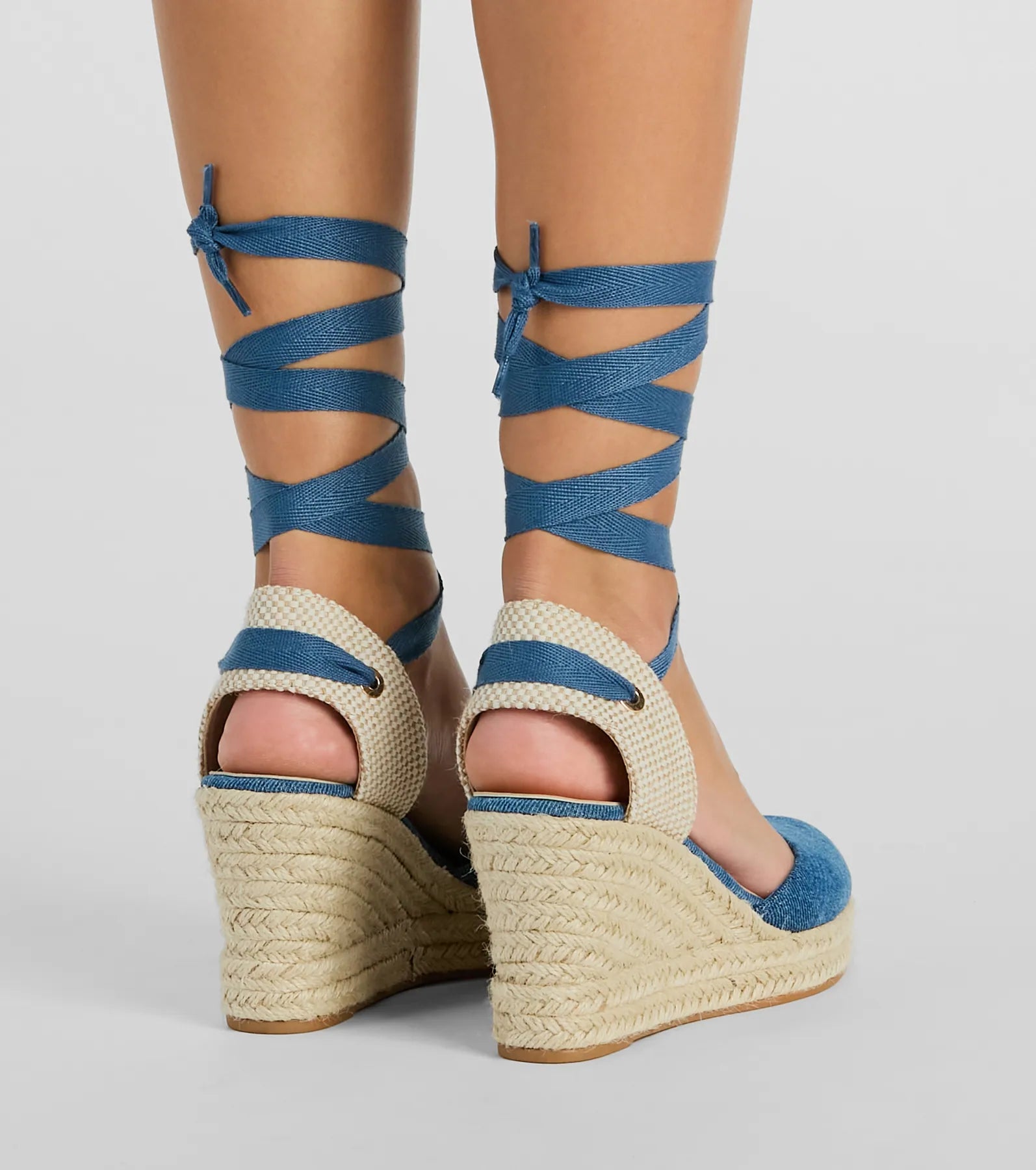 Premium Beachy Dreams Denim Espadrille Wedges - Ultimate Summer Style