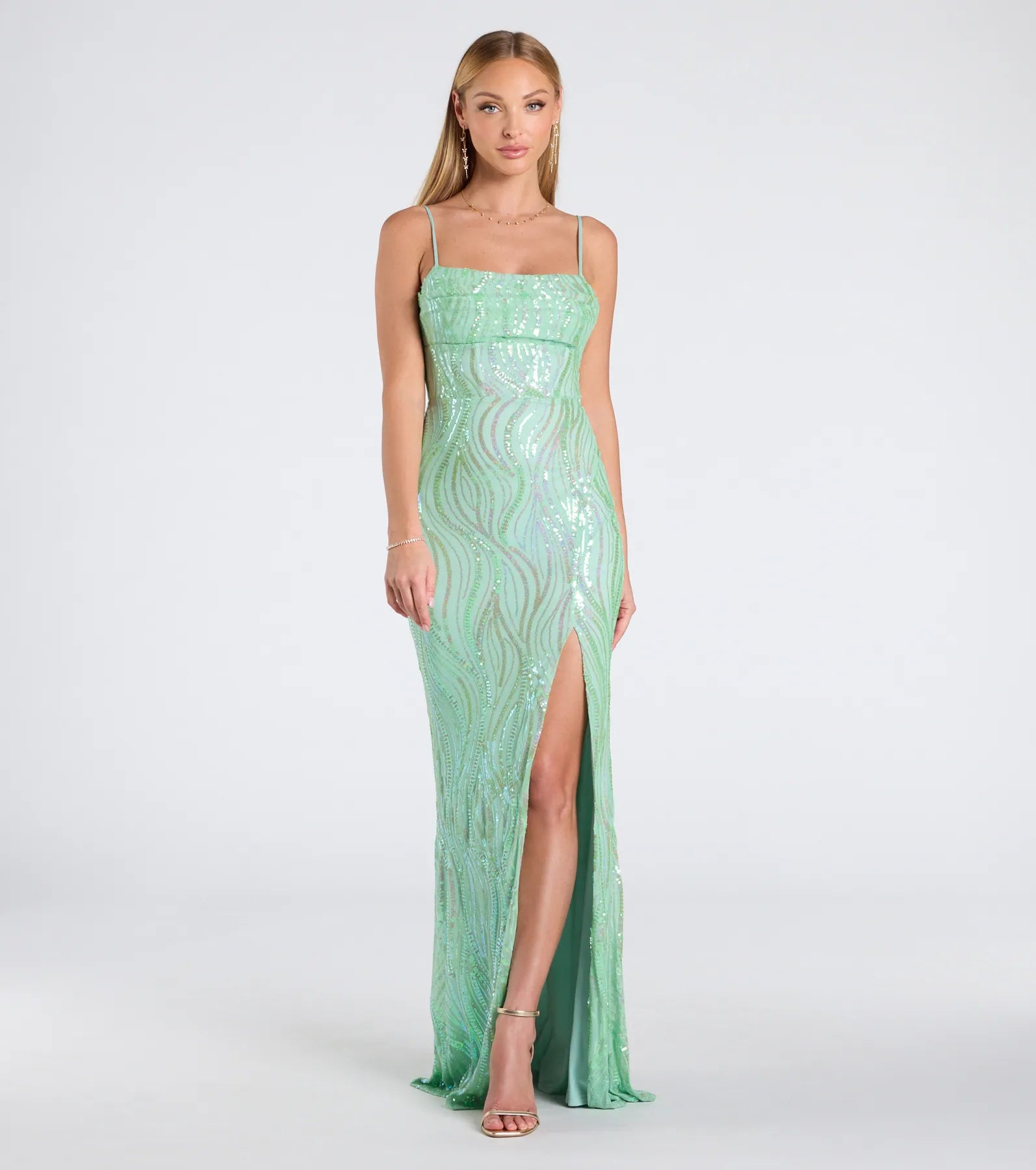 Ultimate Ashleigh Sequin Corset Gown - Premium Lace-Up Formal Dress