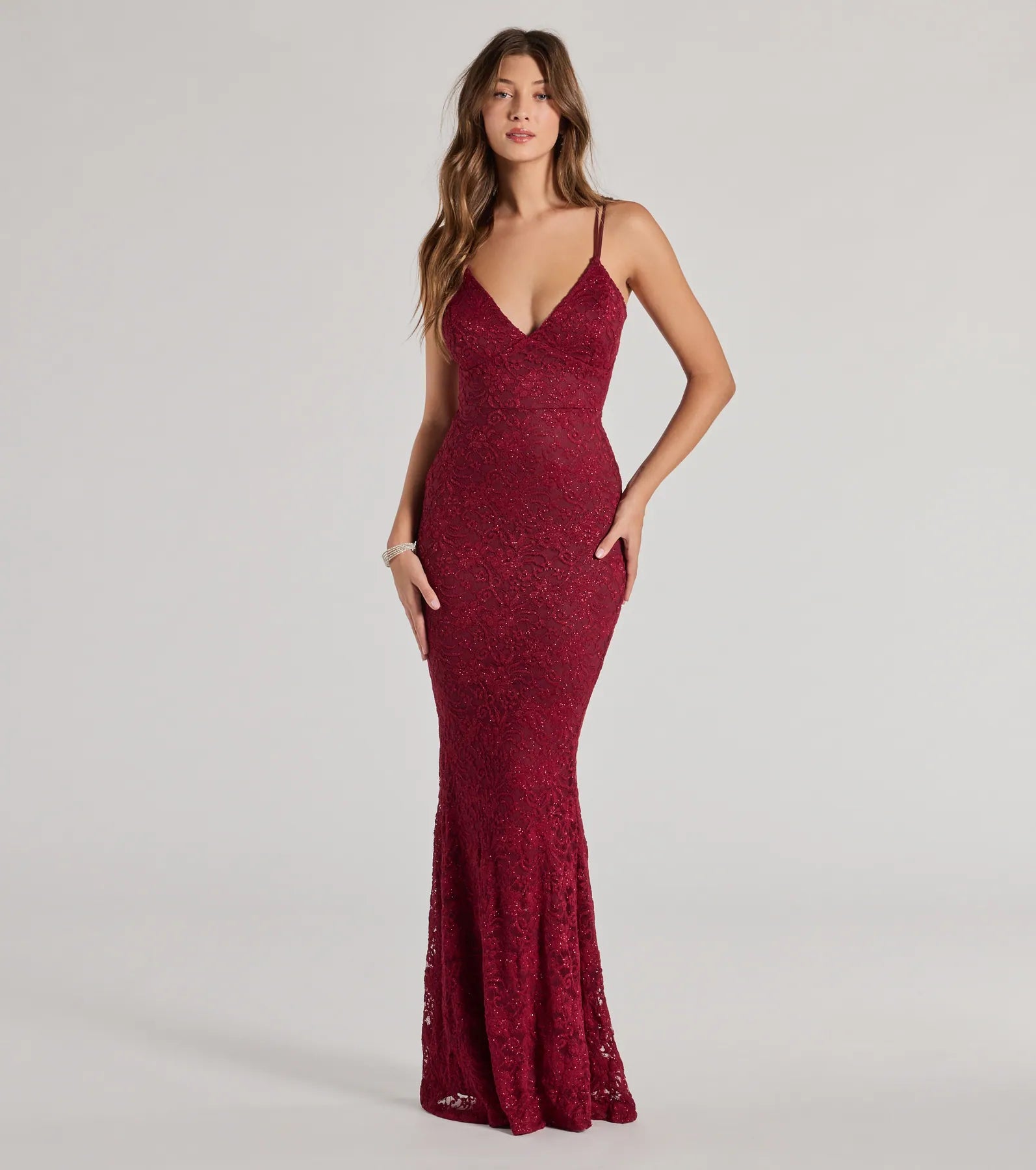 Ultimate Briella Glitter Lace Mermaid Gown for Special Occasions