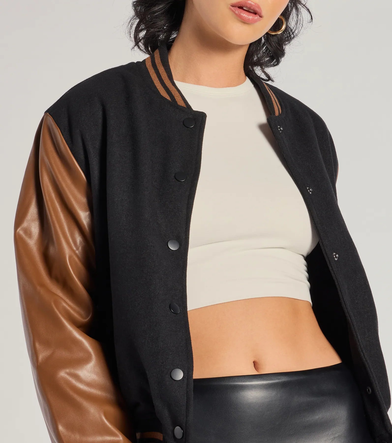 Premium Chic Spirit Faux Wool Varsity Jacket - Ultimate Style Upgrade