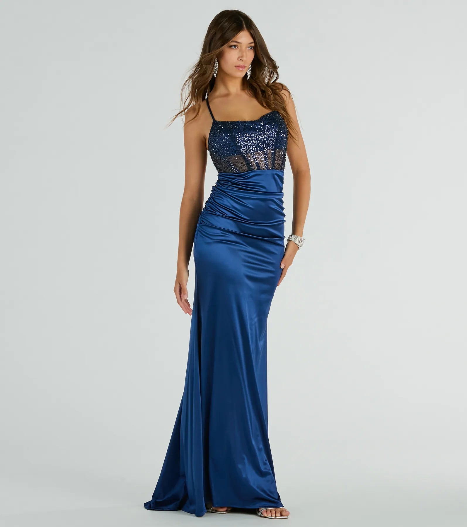 Premium Sandy Sequin Corset Mermaid Gown - Ultimate Formal Dress