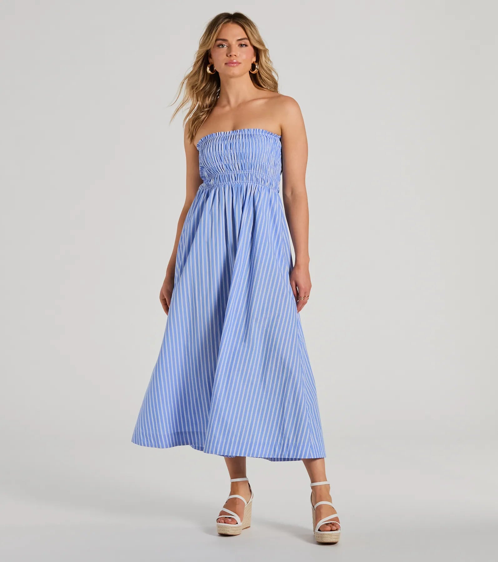 Ultimate Signature Stripes Strapless Maxi Dress