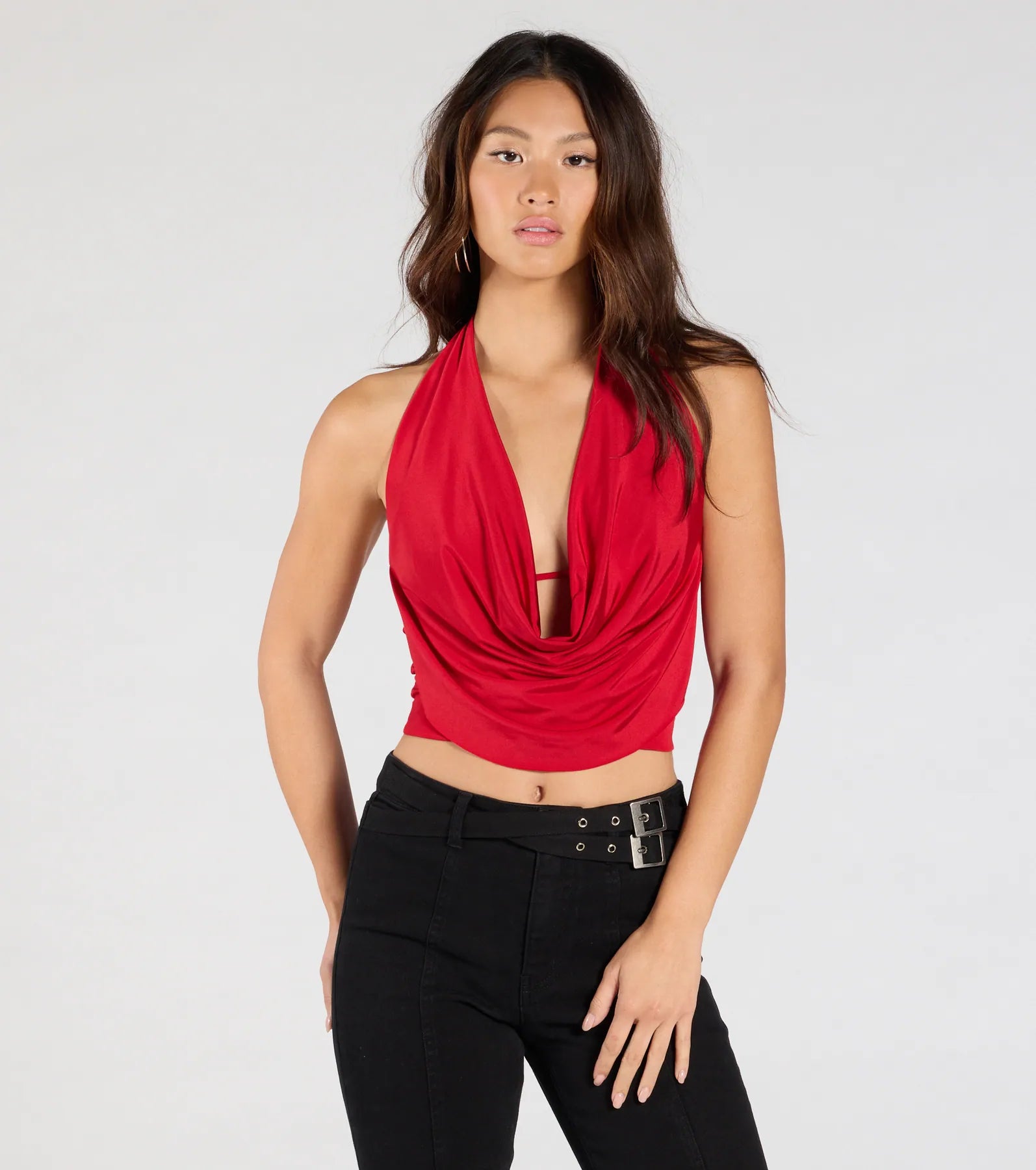 Ultimate Statement Sleeveless Halter Crop Top