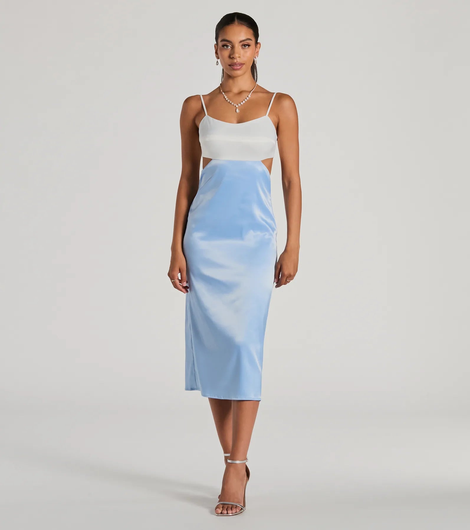 Ultimate Elegance: Premium Satin Tie-Back Midi Dress