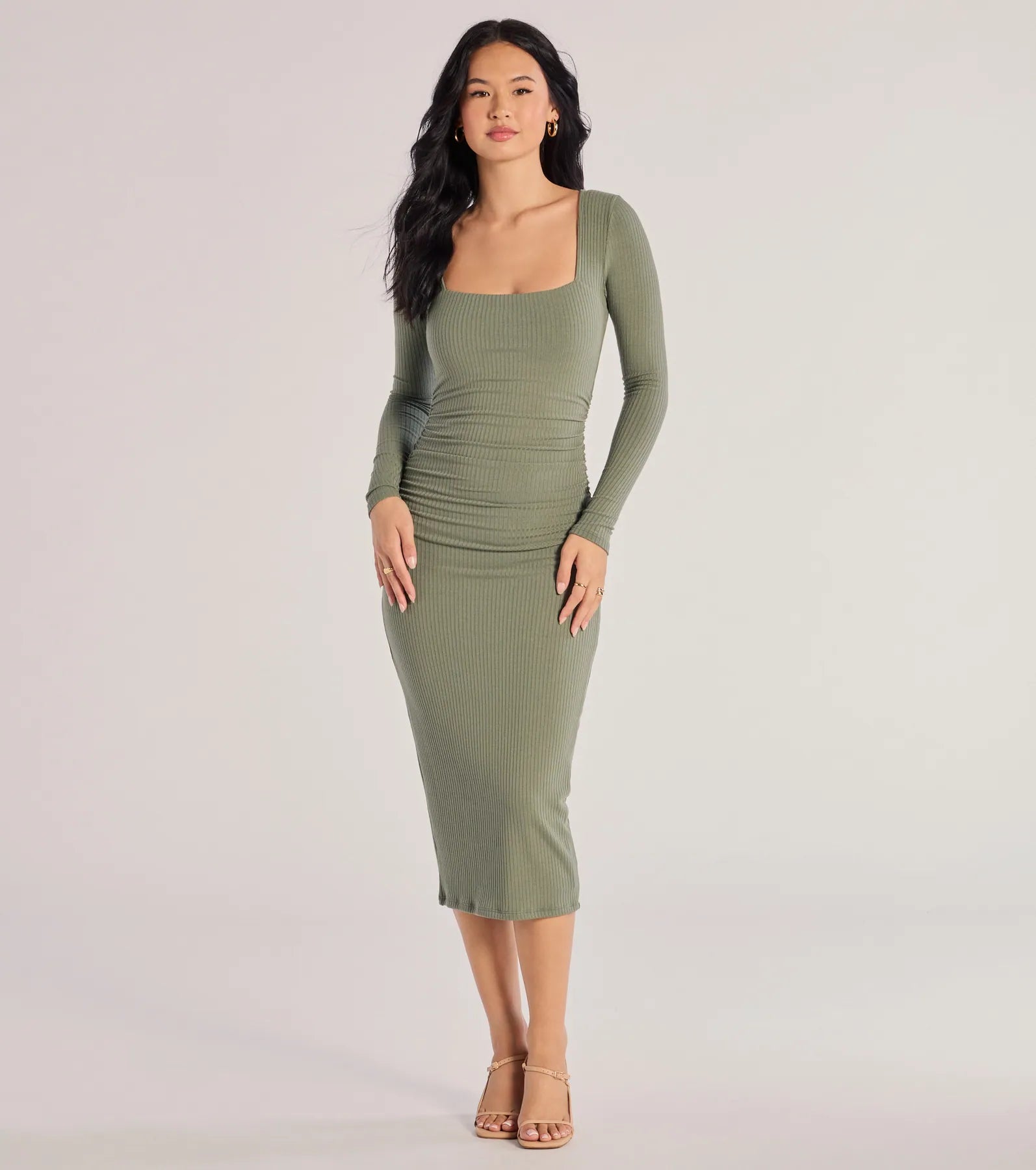 Ultimate Chic Long Sleeve Midi Dress - Always A Good Time