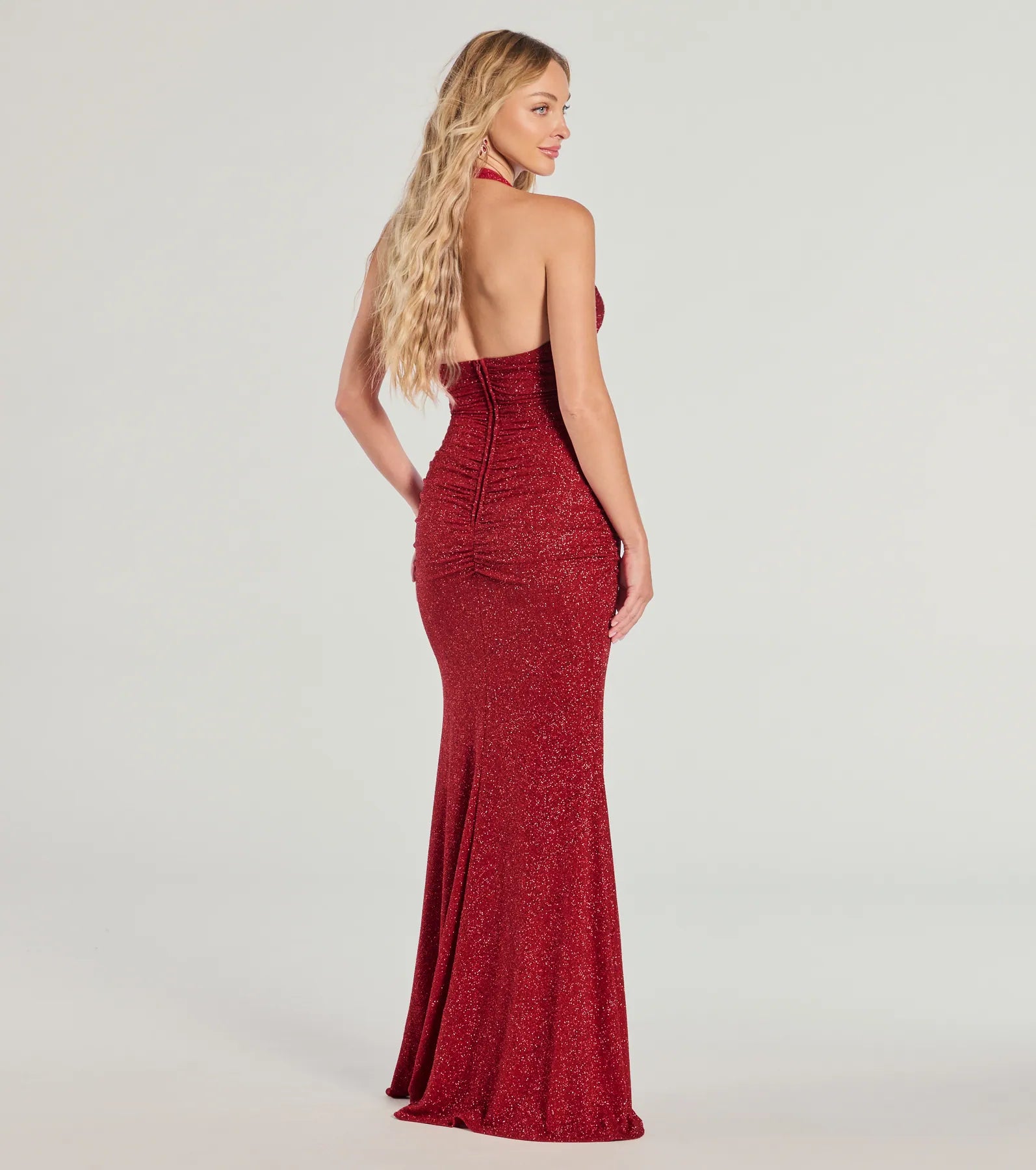 Gretchen Premium Glitter Halter Gown - Ultimate Red Carpet Dress