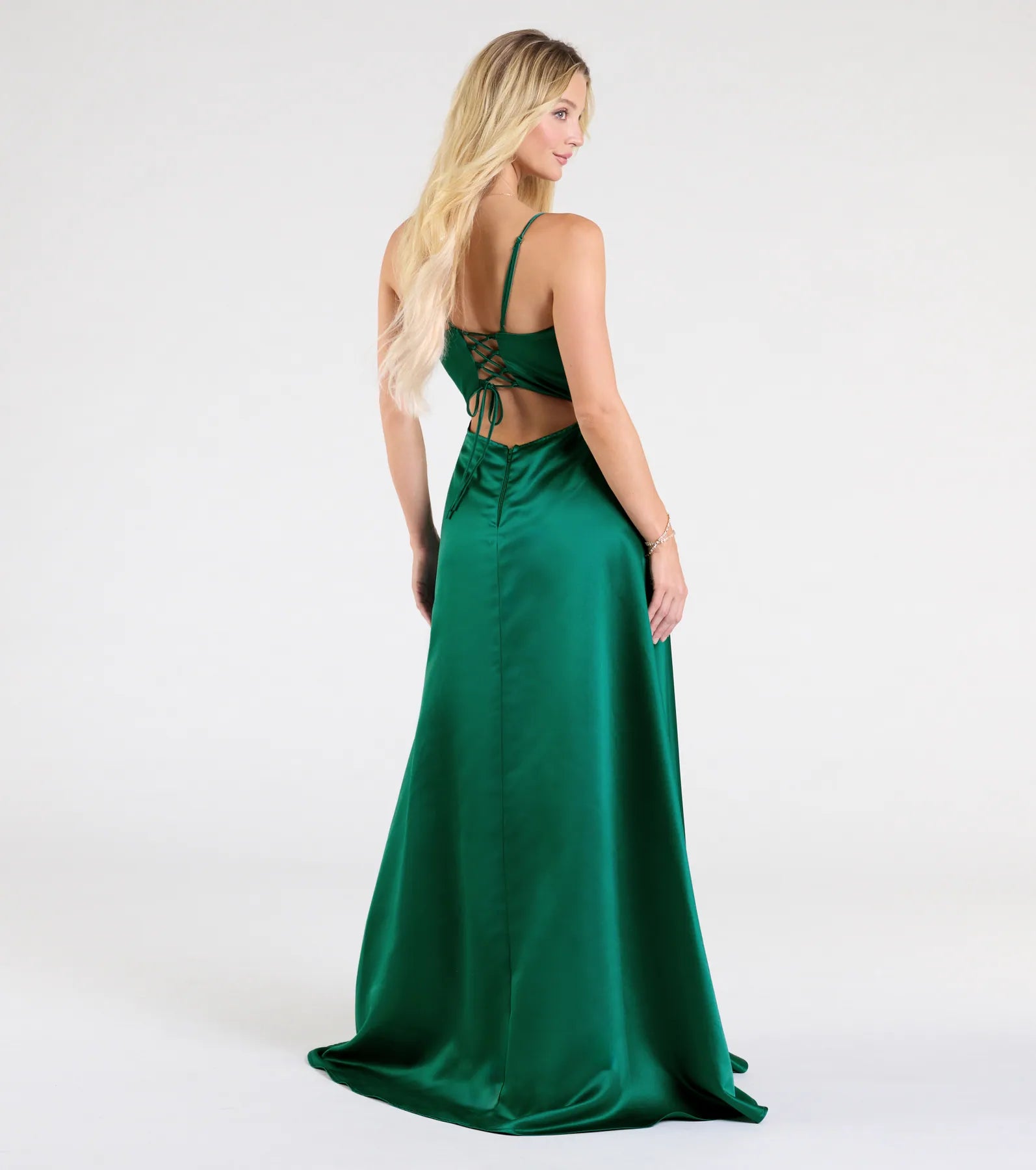 Ultimate Brittany Lace-Up A-Line Satin Formal Dress - Elegant & Romantic