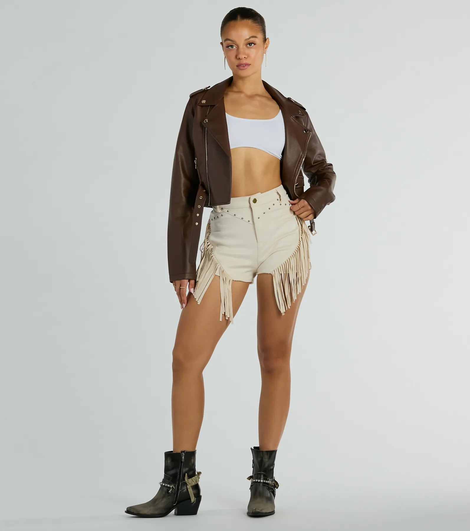 Ultimate Fringe Faux Suede High-Rise Shorts - Bold & Chic