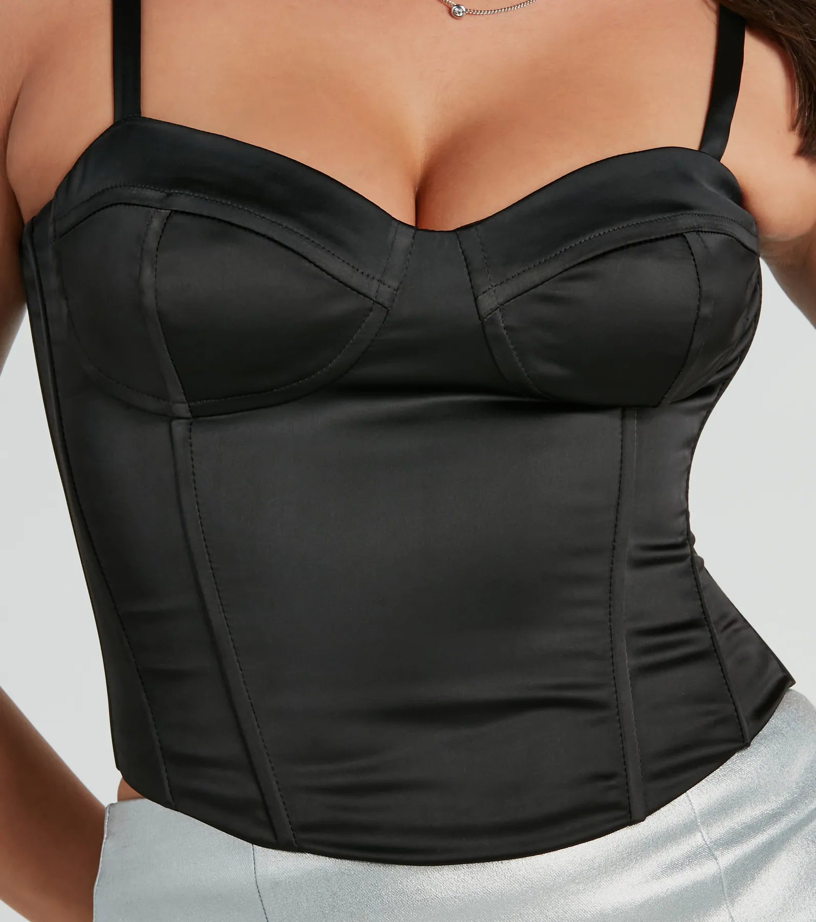 Premium Elegant Nights Satin Bustier Top