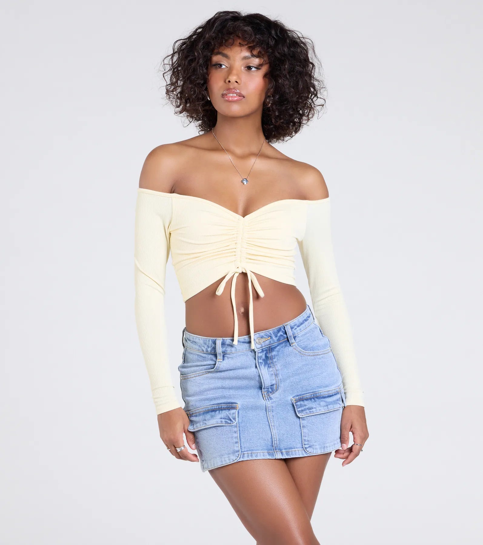 Ultimate Sultry Off-The-Shoulder Crop Top | Premium Stretch Fit