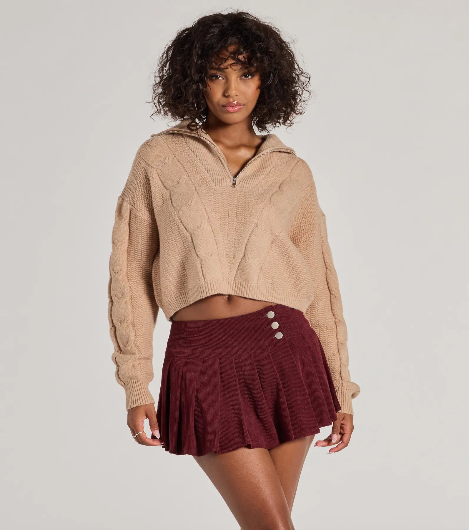 Ultimate Corduroy Drop Waist Skort - Trendy & Versatile