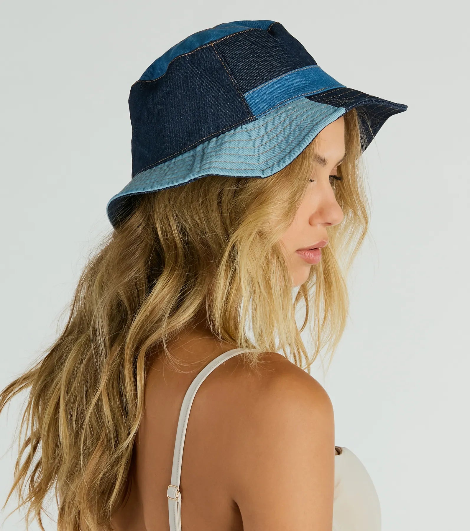 Ultimate 90s Retro Patchwork Denim Bucket Hat