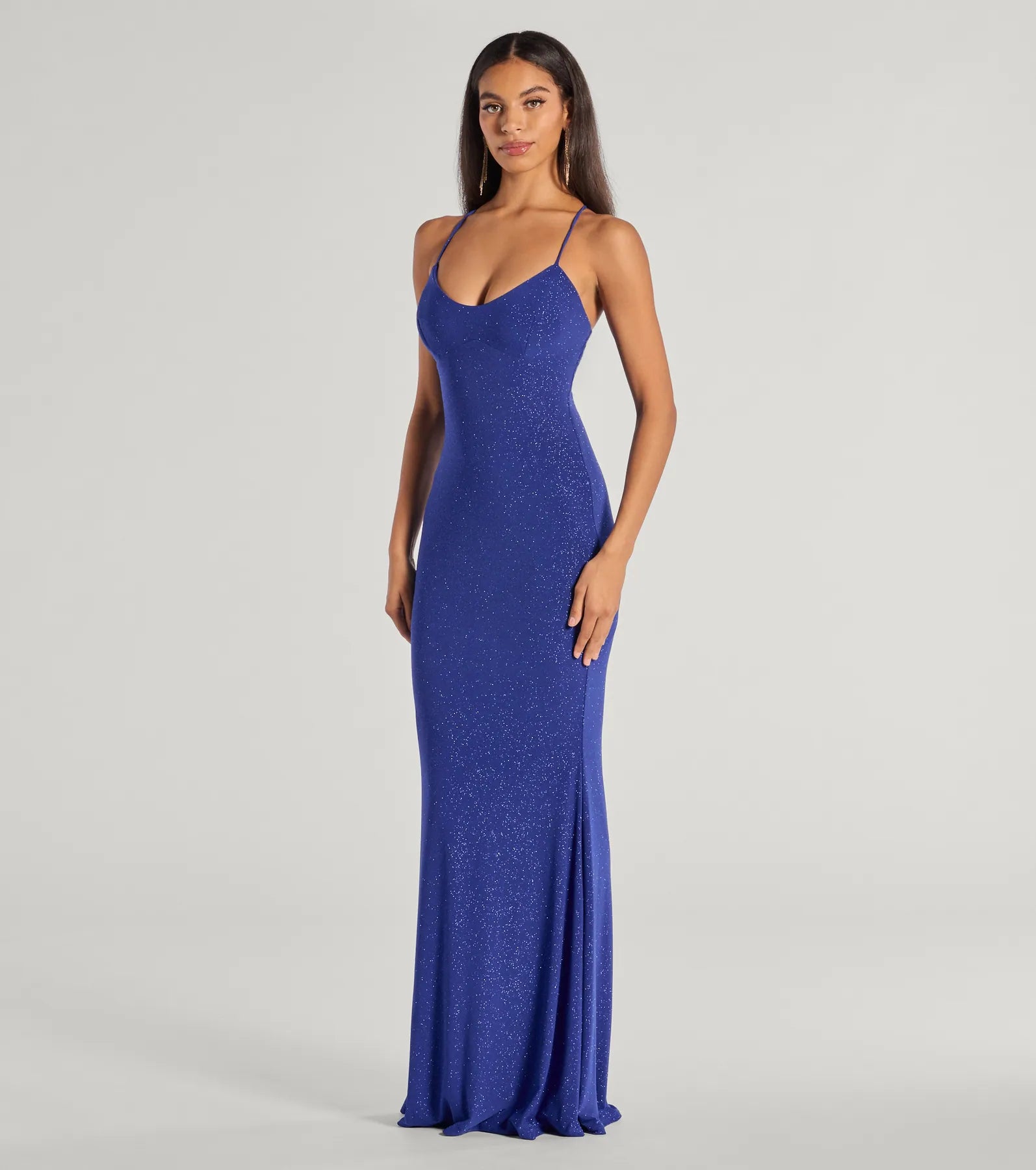 Ultimate Kyleigh Glitter Lace-Up Mermaid Gown