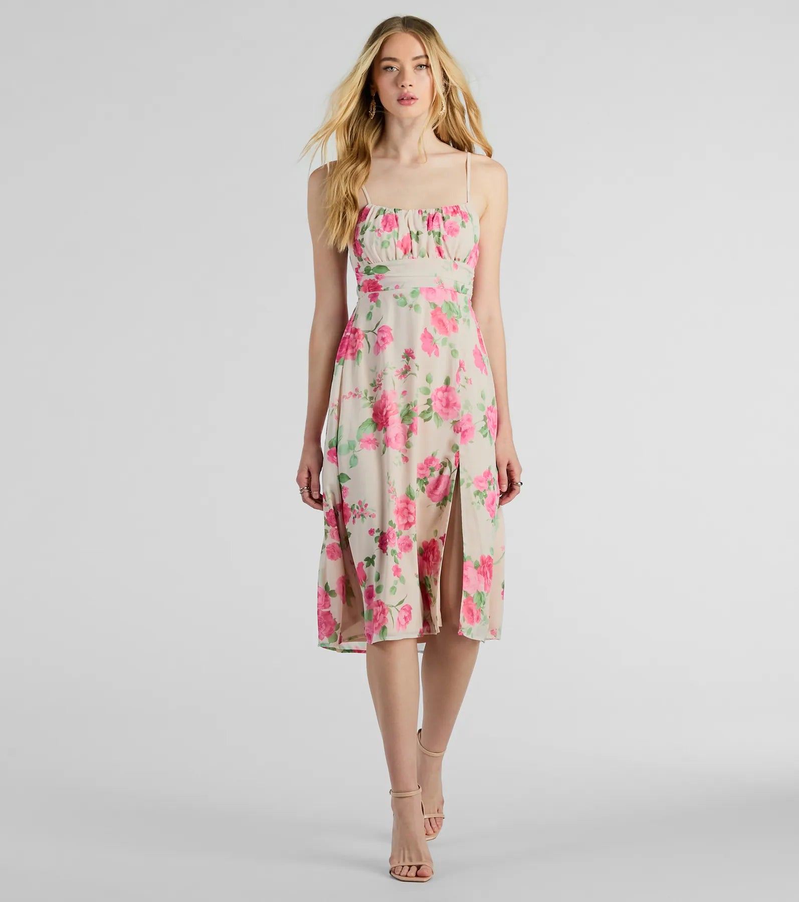 Ultimate Romance Rose Floral Chiffon Dress