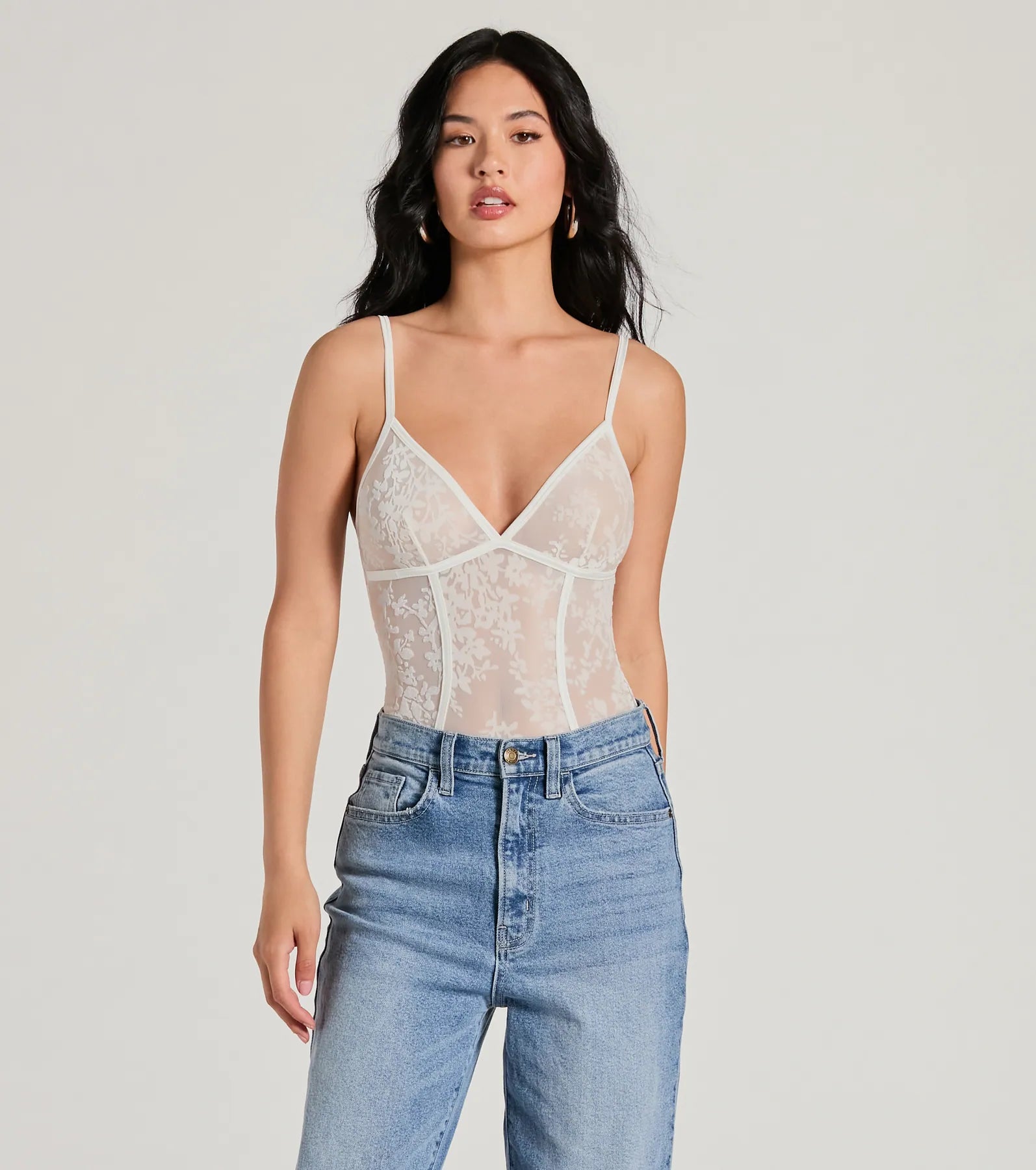 Ultimate Allure V-Neck Sheer Mesh Bodysuit