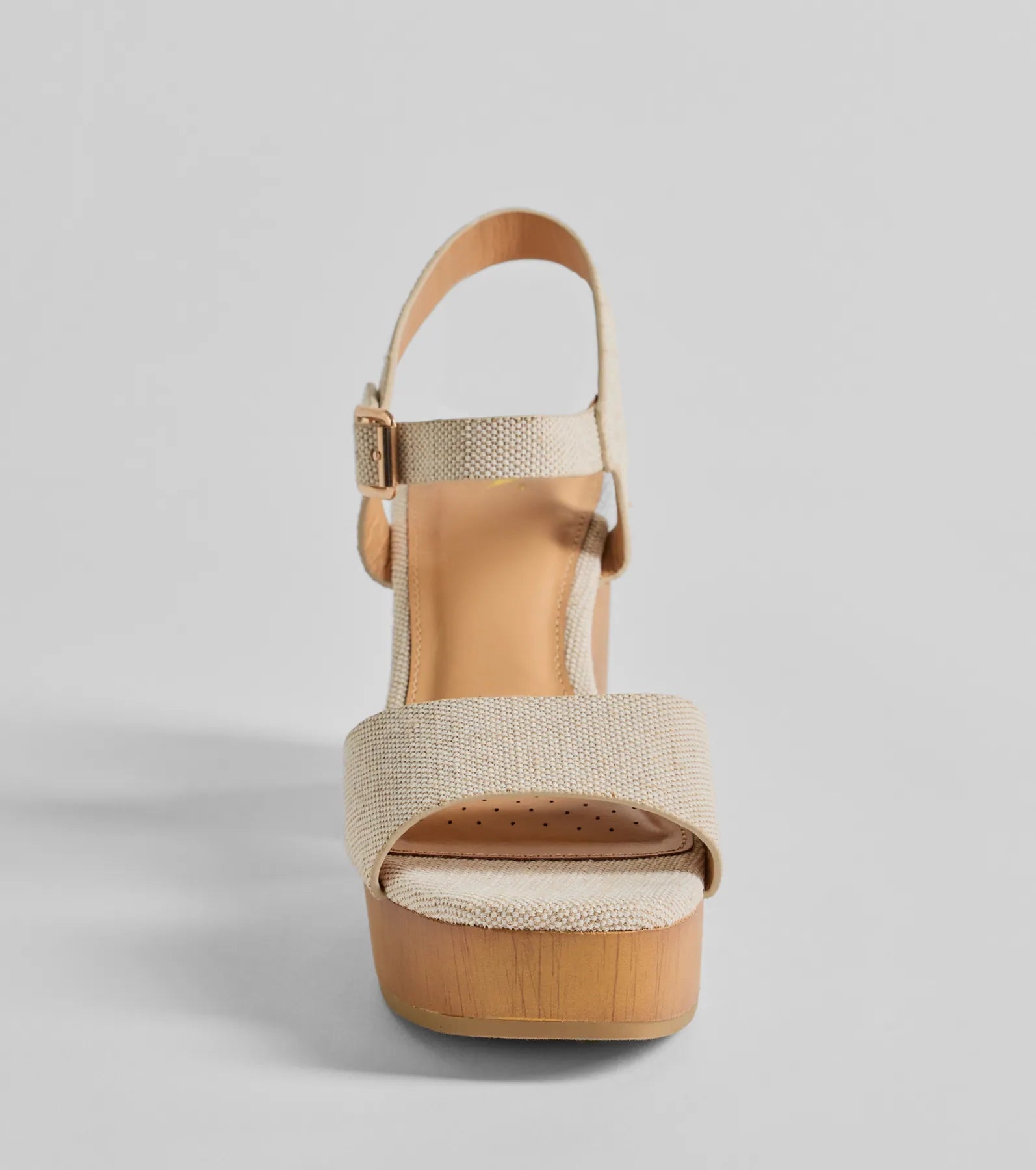 Ultimate Summer Linen Wooden Platform Heels - Step in Style