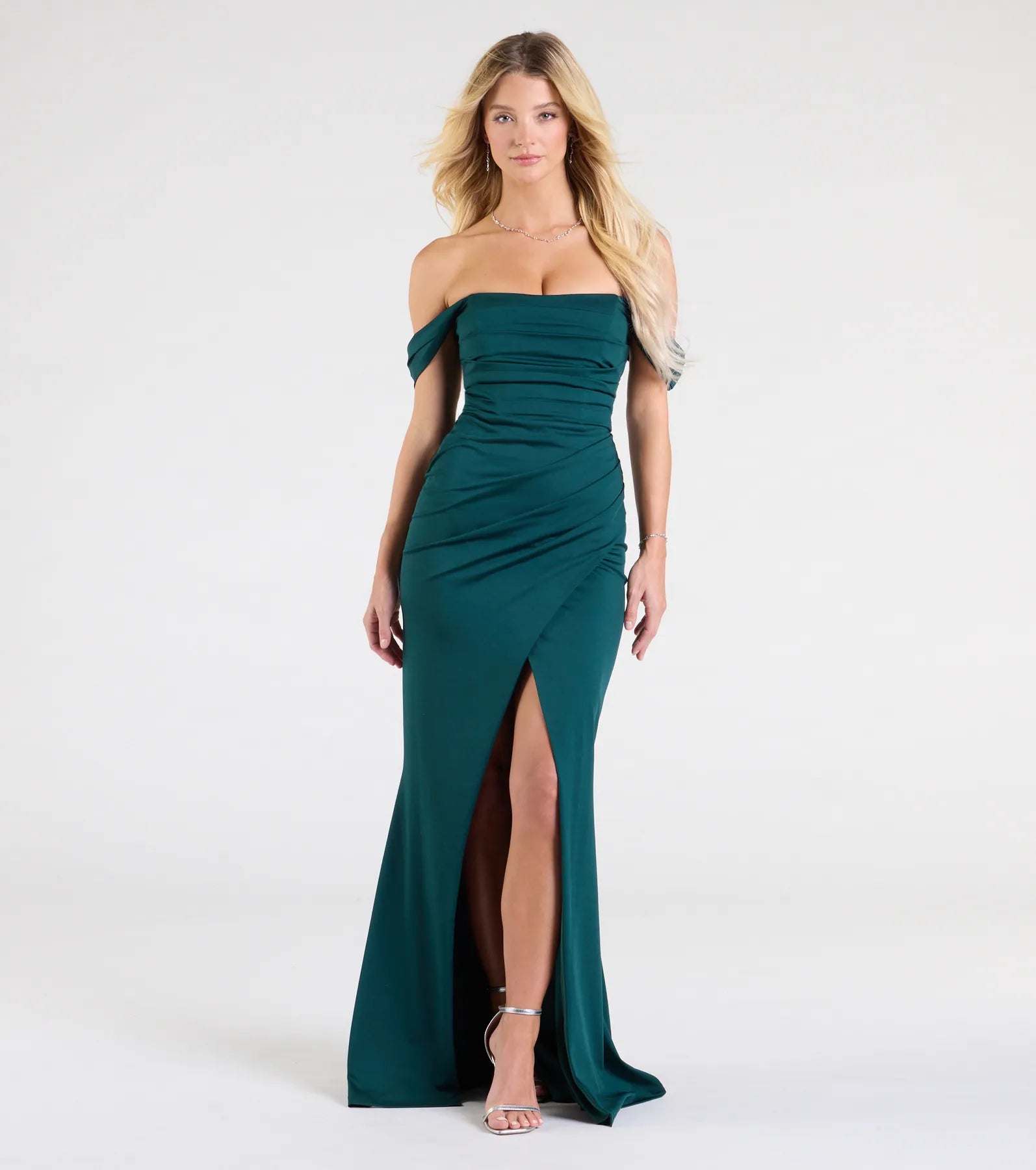 Ultimate Grace Off-The-Shoulder Wrap Mermaid Gown