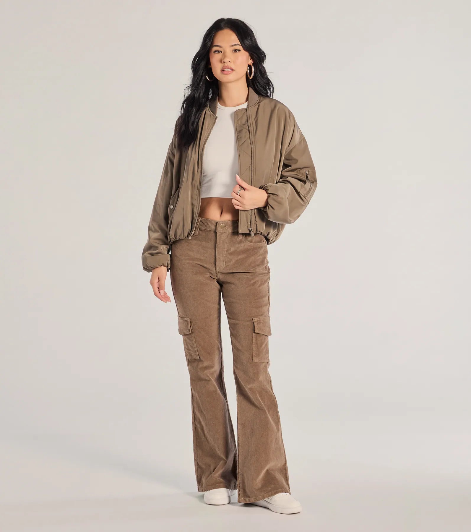 Premium Corduroy Cargo Flare Pants - Effortless Style & Comfort