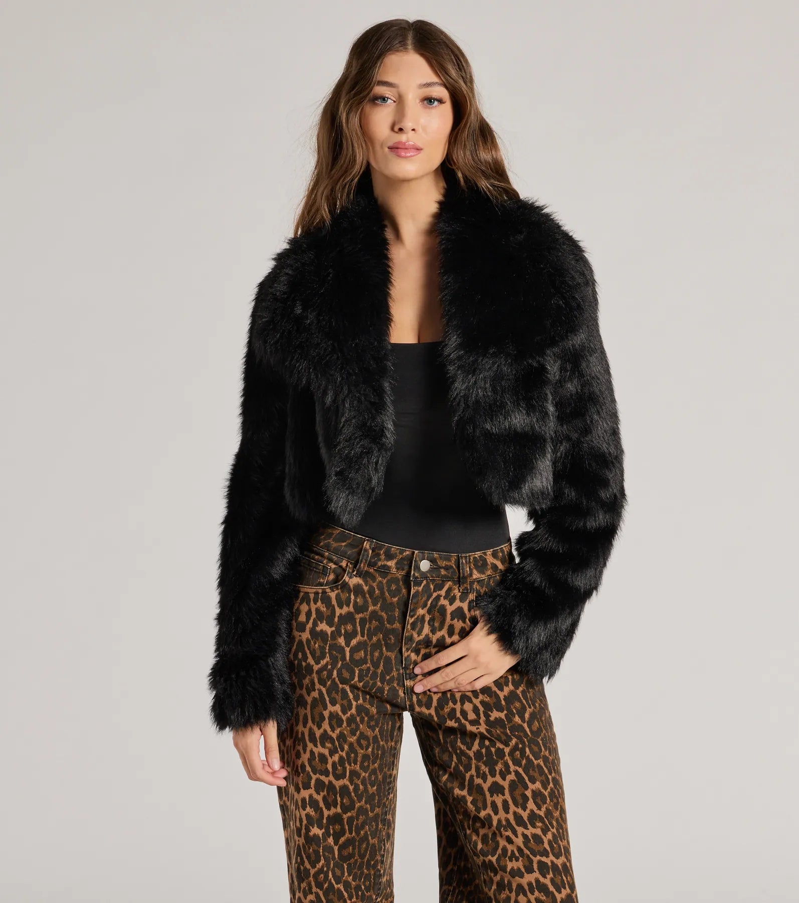 Ultimate Luxe Faux Fur Cropped Jacket - Premium Style