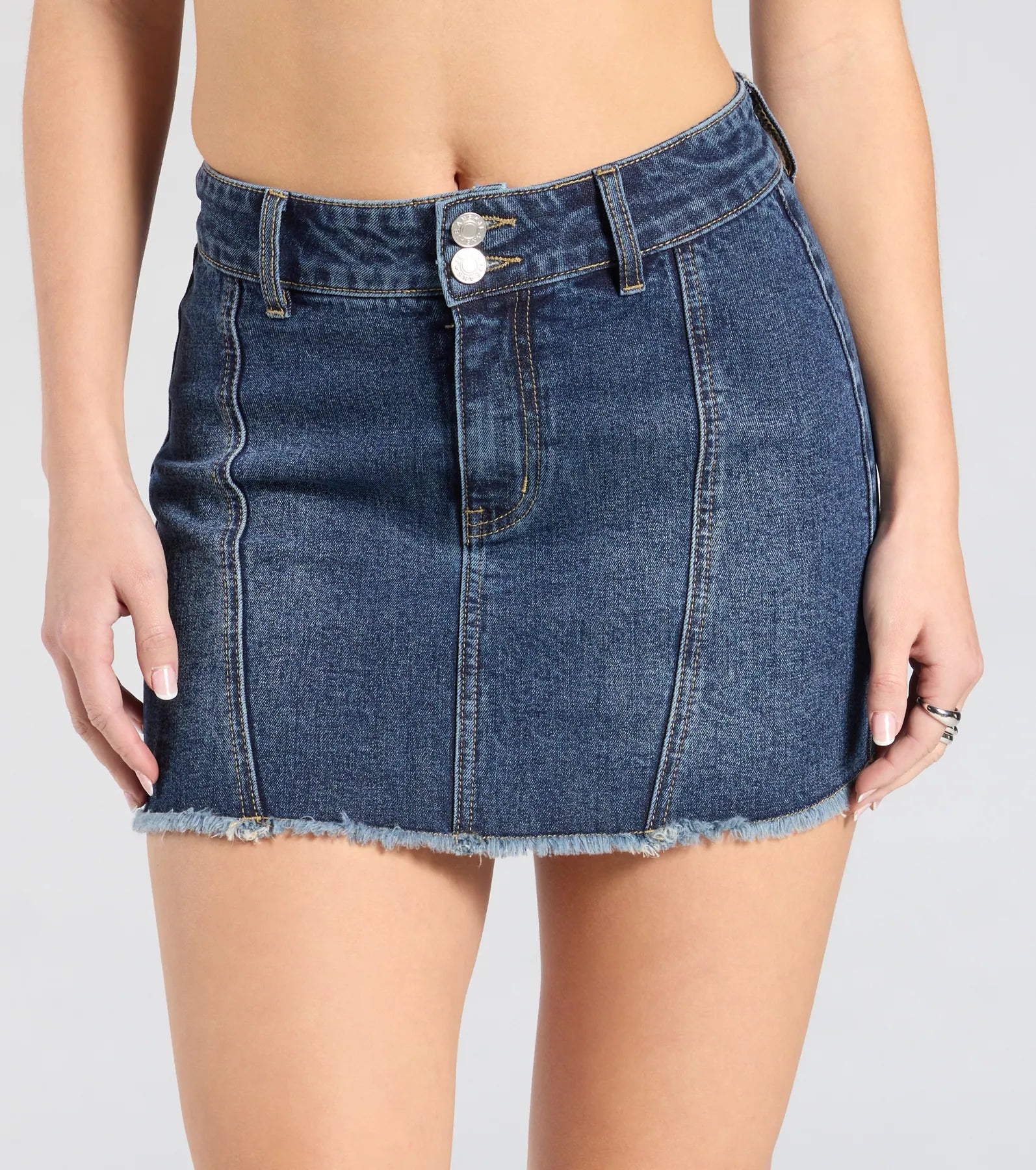 Ultimate Vintage-Inspired Mid-Rise Denim Mini Skirt