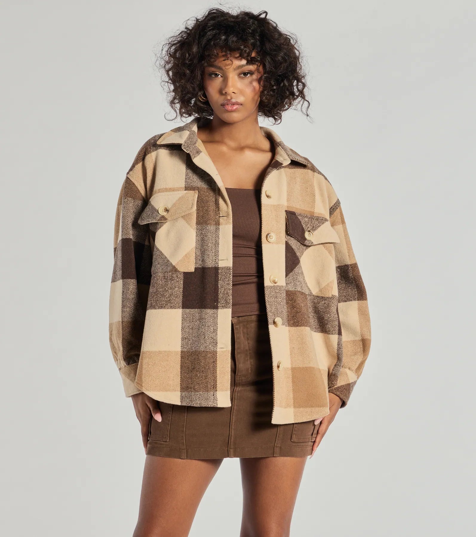 Premium Plaid Passion Oversized Faux Wool Shacket - Ultimate Comfort & Style