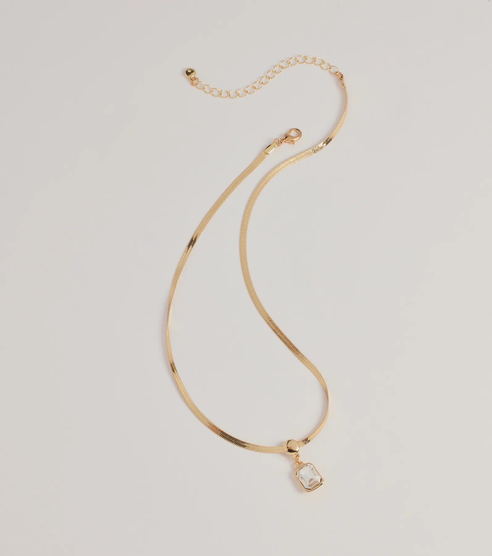 Premium Glitz Snake Chain Pendant Necklace - Elegant & Adjustable