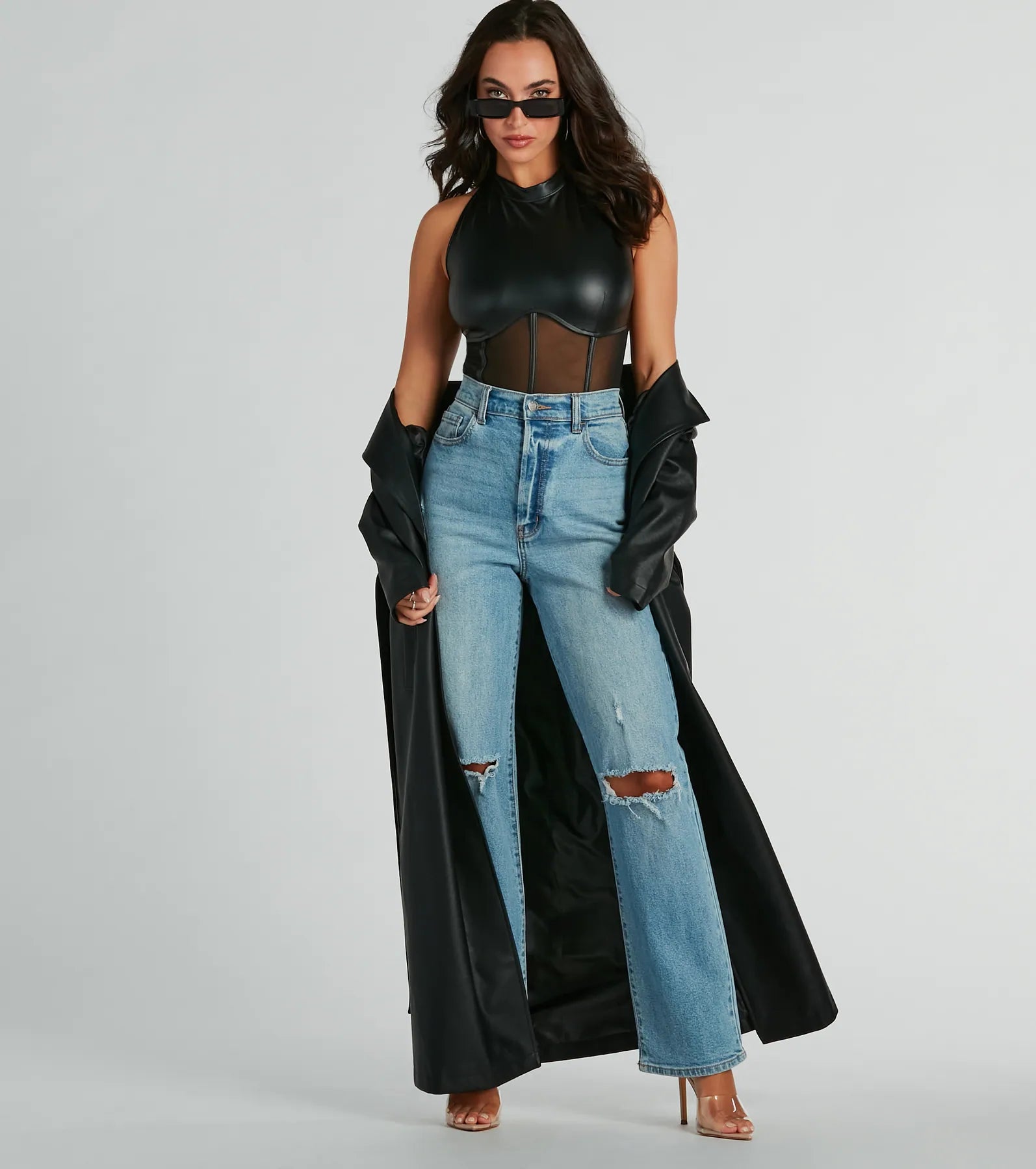 Ultimate Chic Faux Leather Corset Bodysuit - Elevate Your Style
