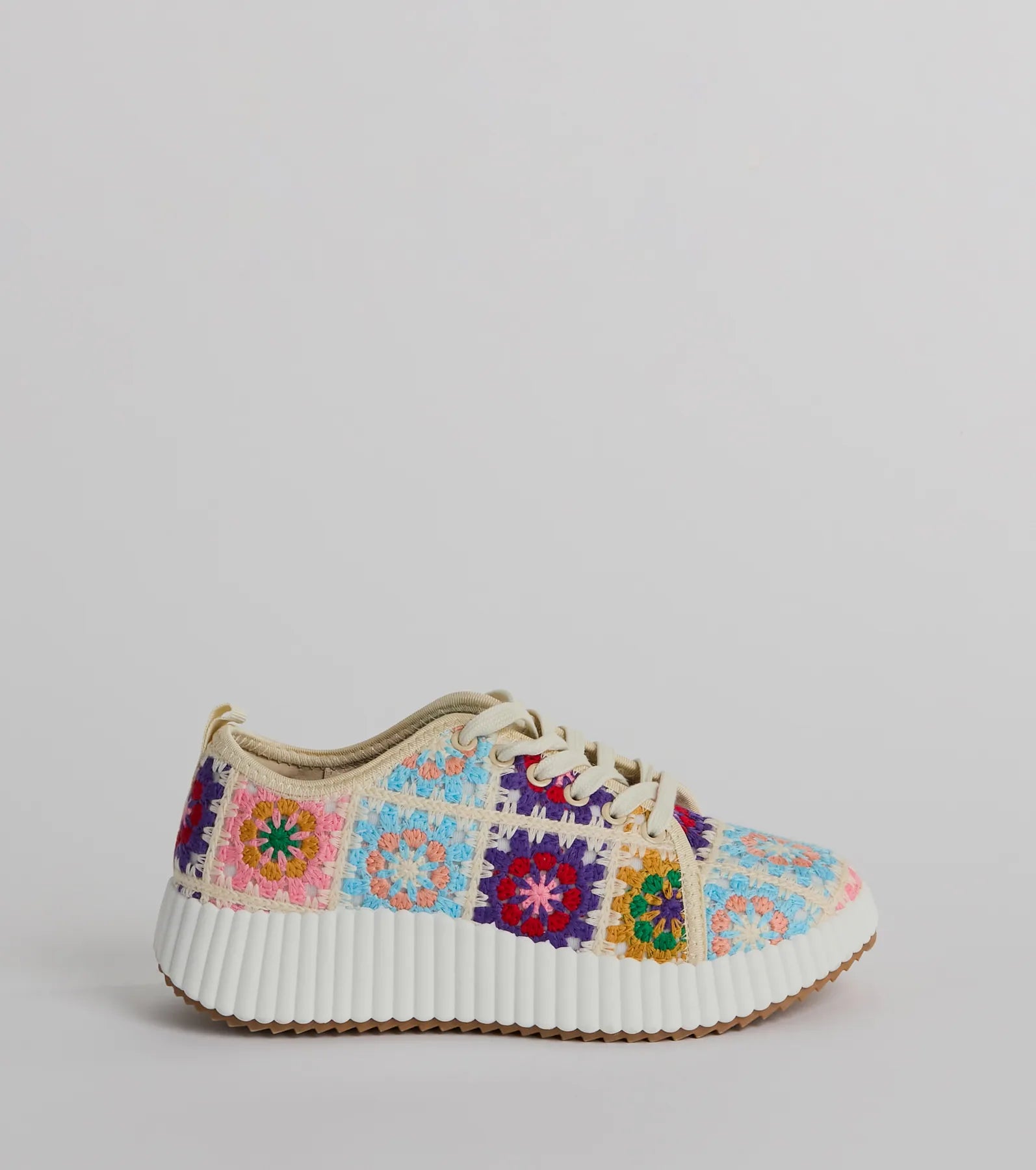 Flower Child Crochet Platform Sneakers - Ultimate Comfort & Style