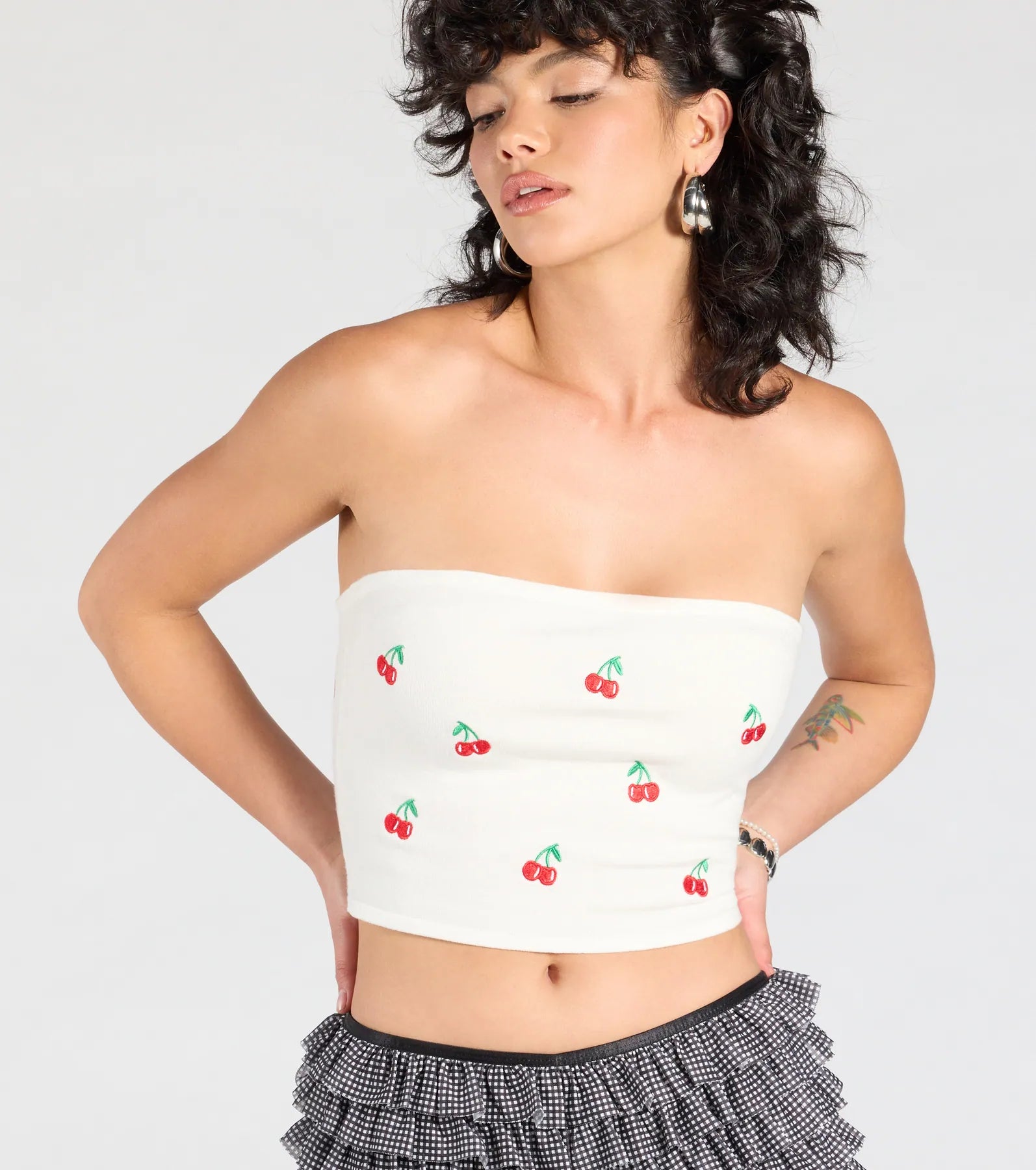 Ultimate Cherry Embroidered Tube Top - Spring Style Essential