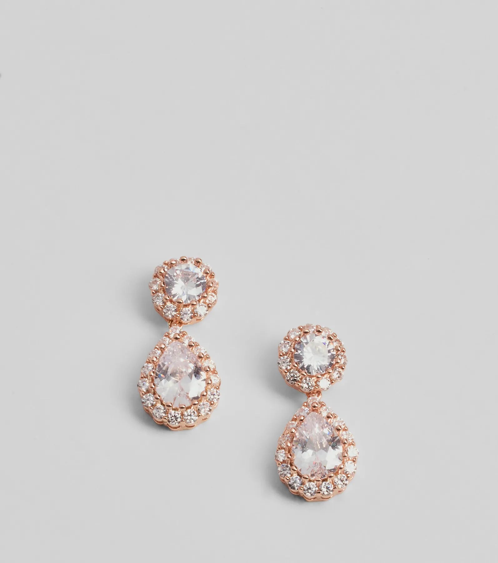 Premium Glamour Rhinestone Drop Stud Earrings