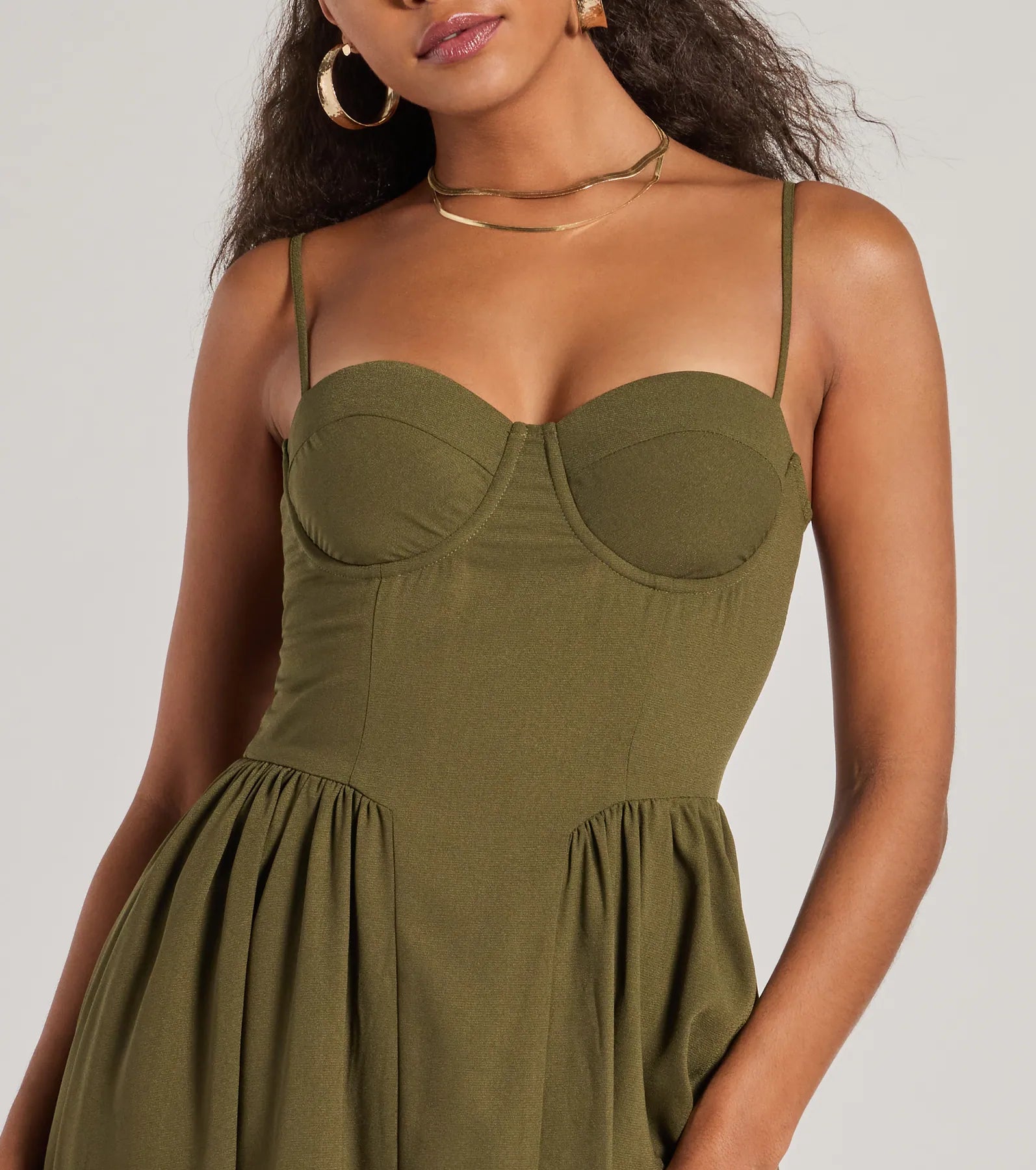Ultimate Blissful Afternoons Corset A-Line Midi Dress