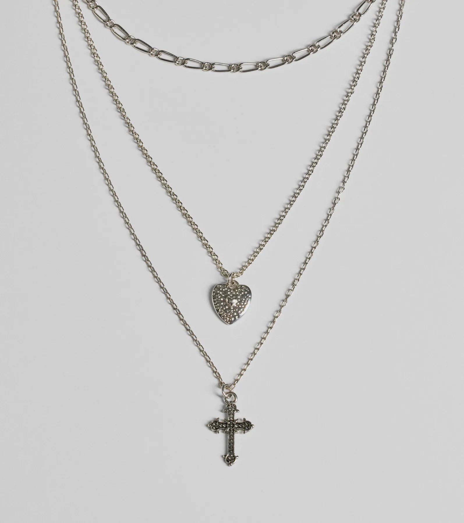 Premium Cross My Heart Layered Necklace - Ultimate Style Statement