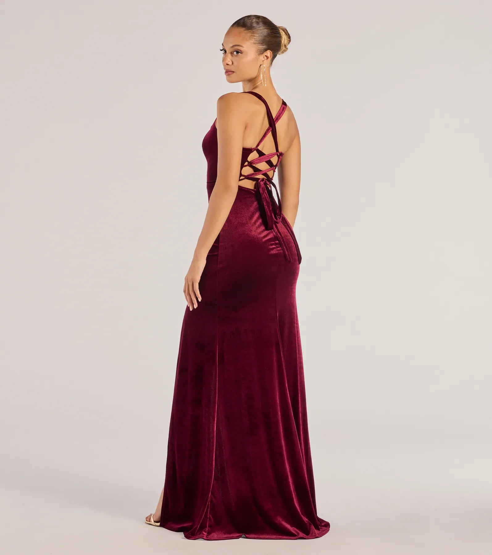 Ultimate Christina Velvet Lace-Up Back Dress