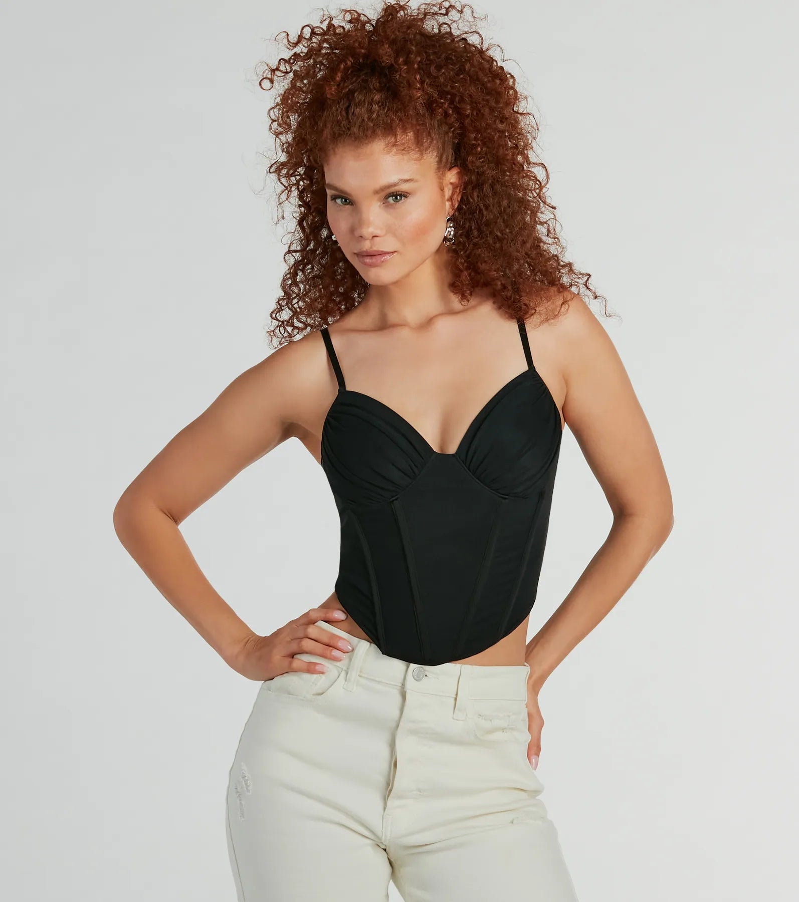 Ultimate Sultry Mesh Cropped Bustier Top