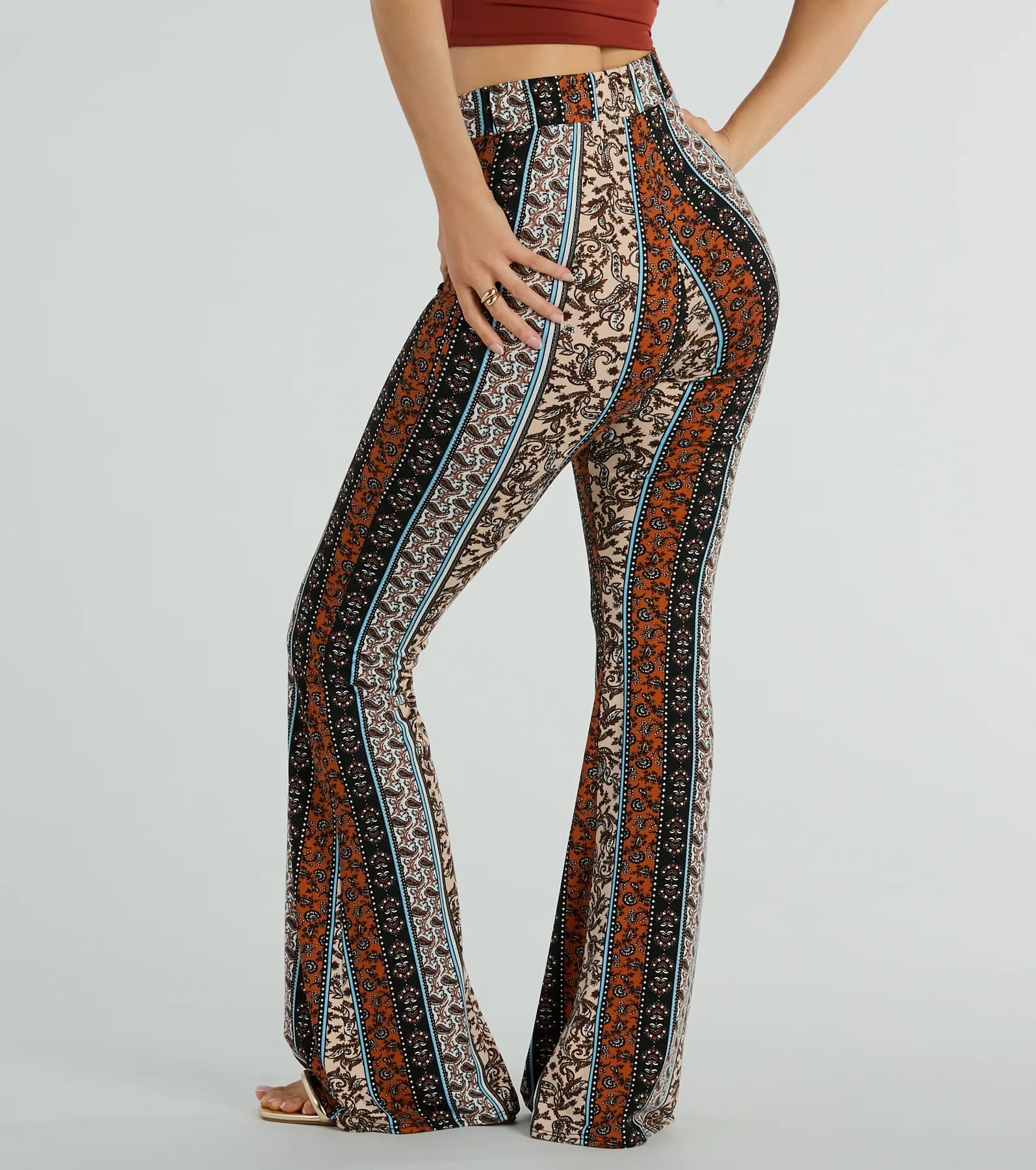 Ultimate Summer Dream Paisley Knit Flare Pants