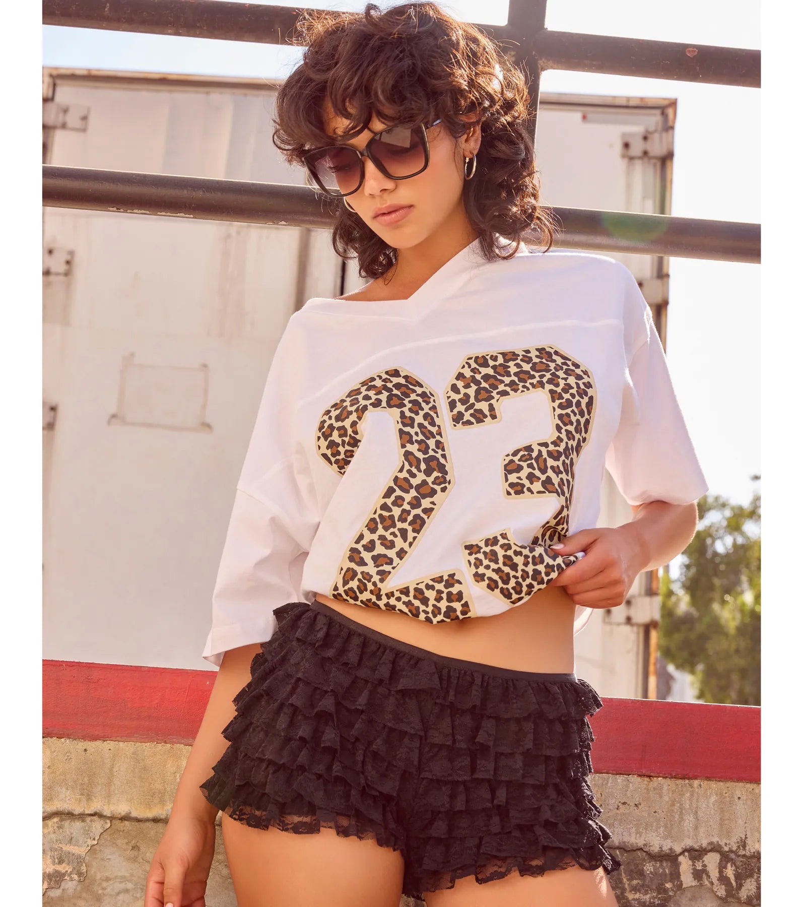 Ultimate '23 Leopard Print Oversized Graphic Tee