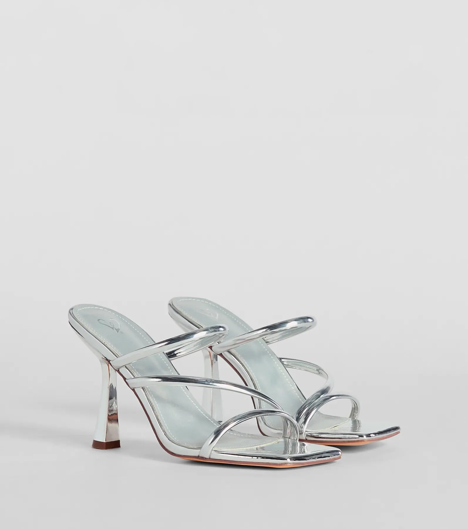 Ultimate Mirror Shine Strappy Heels - Premium Metallic Stilettos