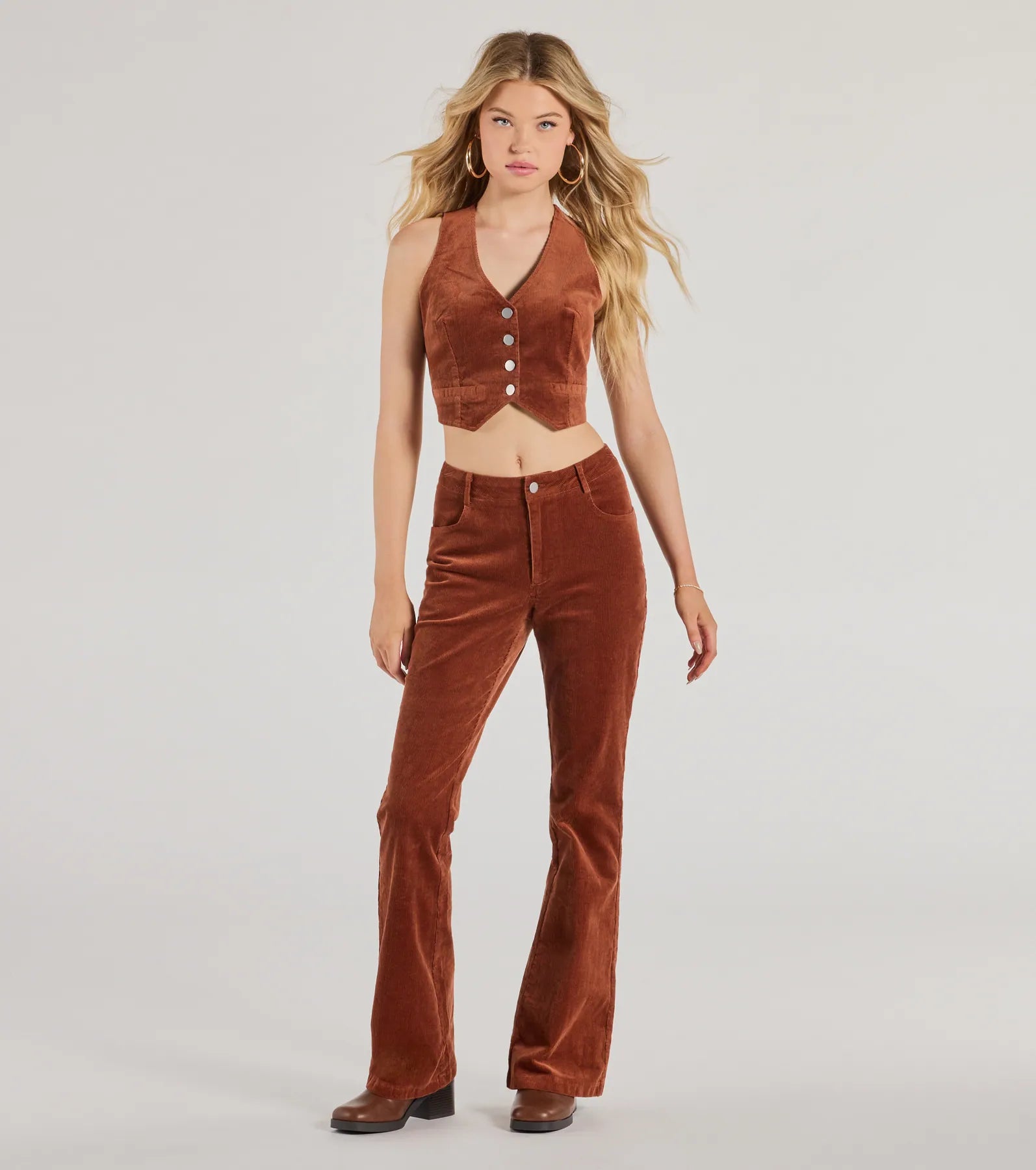 Ultimate Retro Chic Corduroy High-Rise Flare Pants