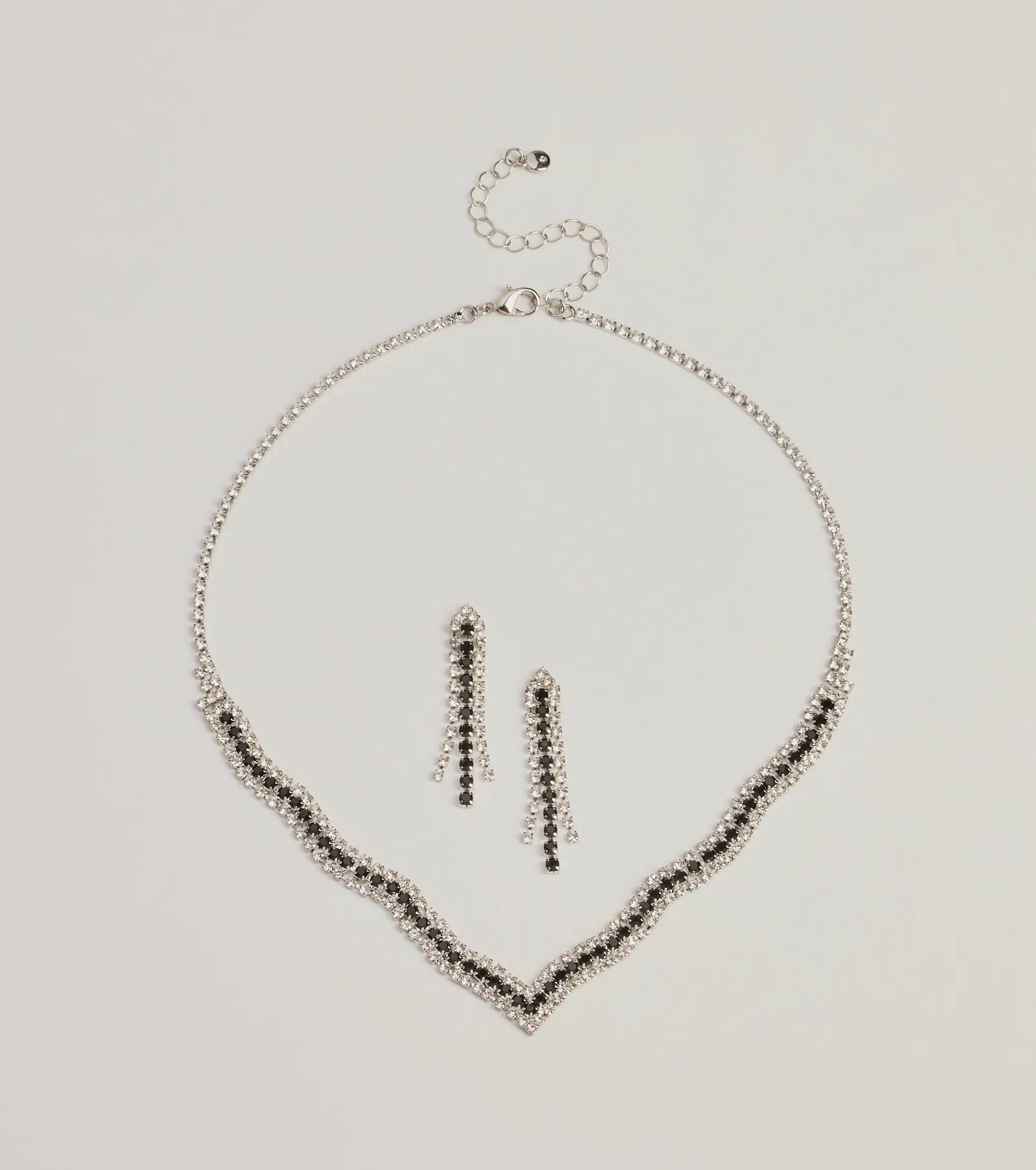 Ultimate Luxe Rhinestone Jewelry Set: Necklace & Earrings