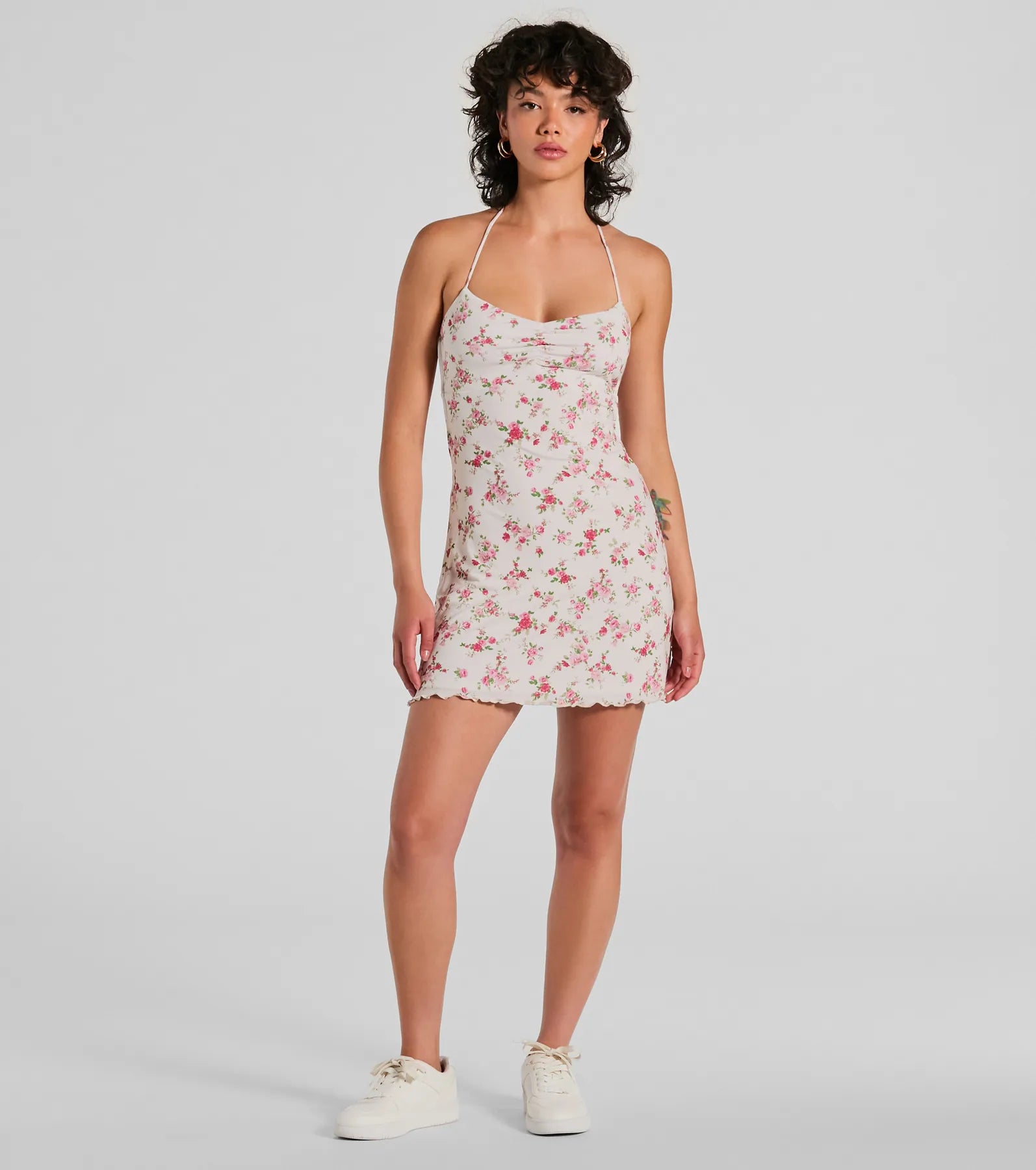 Ultimate Summer Floral Halter Mini Dress