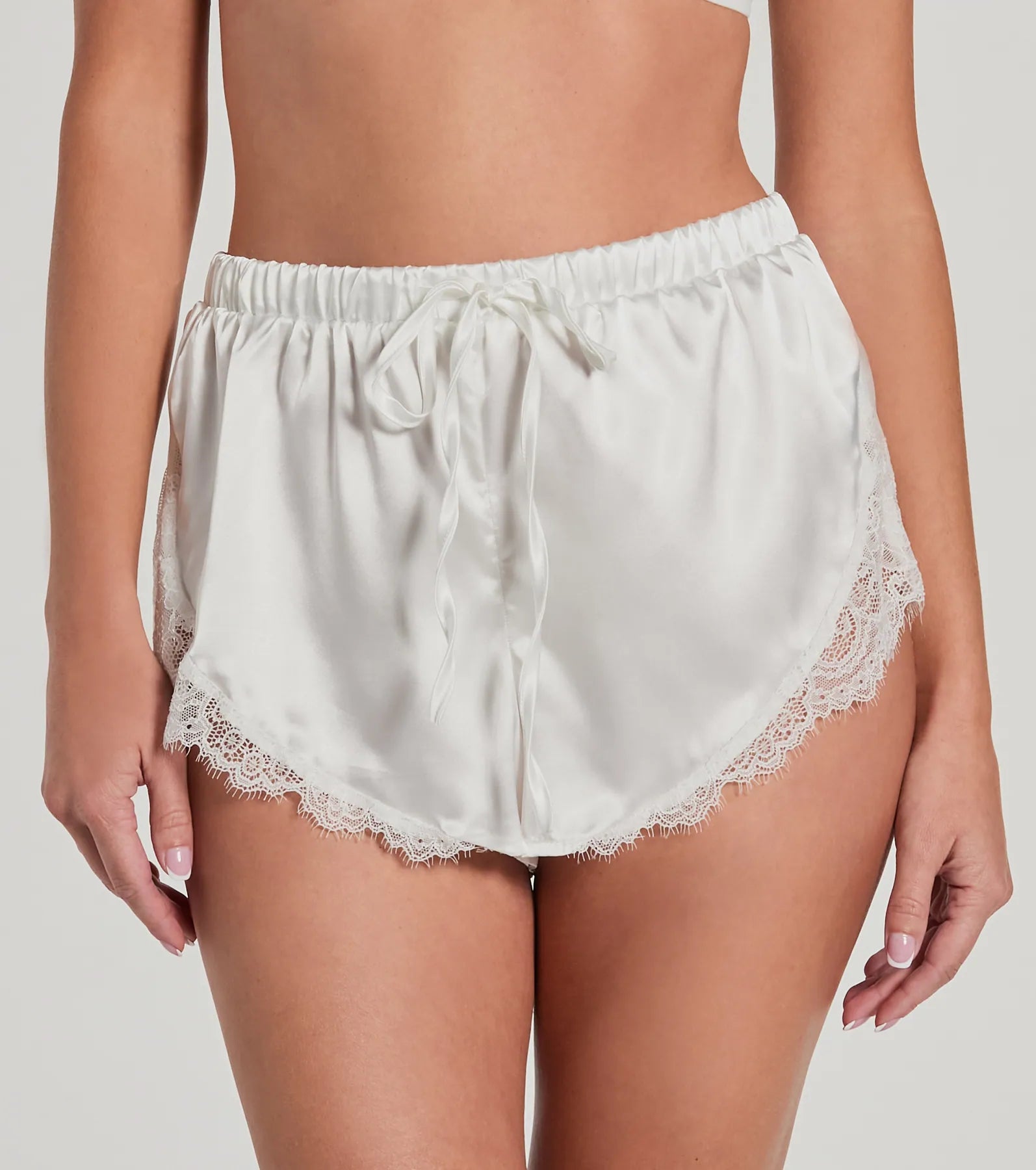 Ultimate Say I Do Silky Satin & Lace Shorts