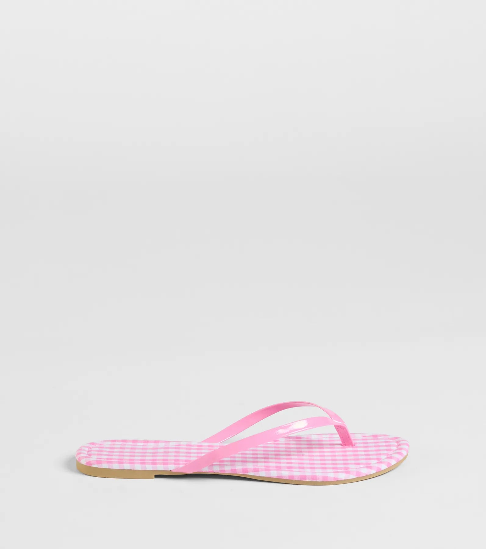 Ultimate Summer Staple: Cutie Vibe Gingham Print Thong Sandals