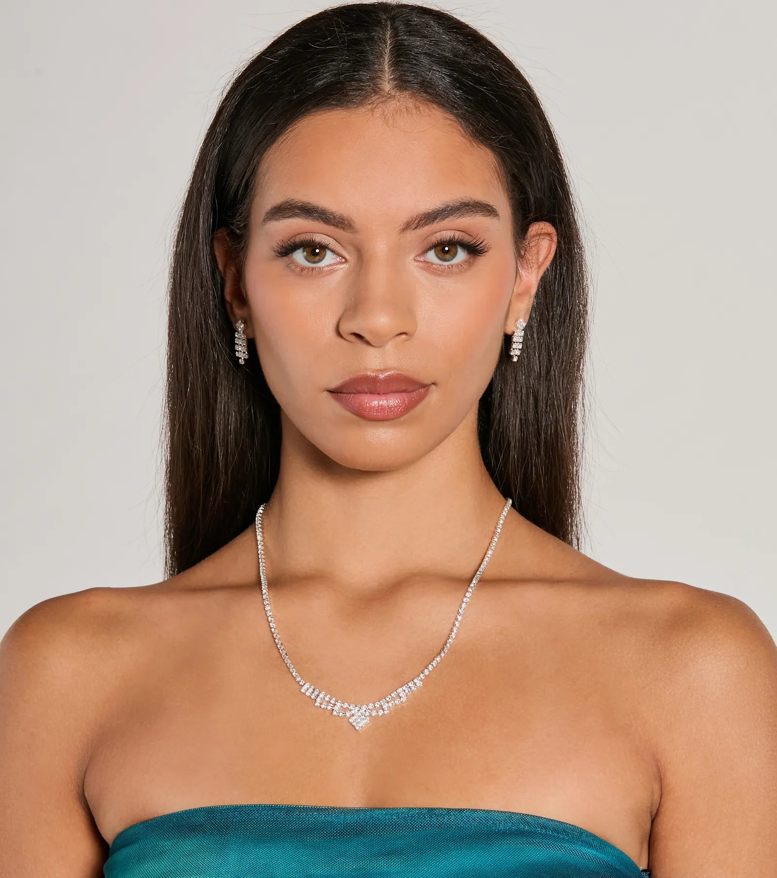 Ultimate Glam Rhinestone Necklace & Earrings Set