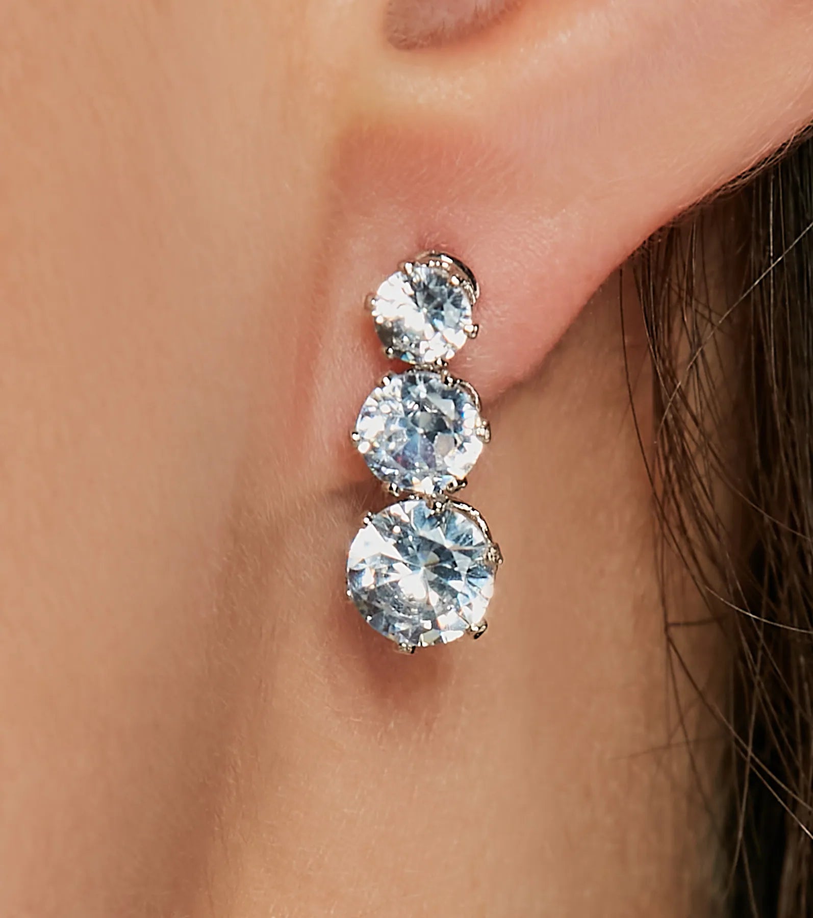 Premium Shimmering Glam Cubic Zirconia Drop Earrings