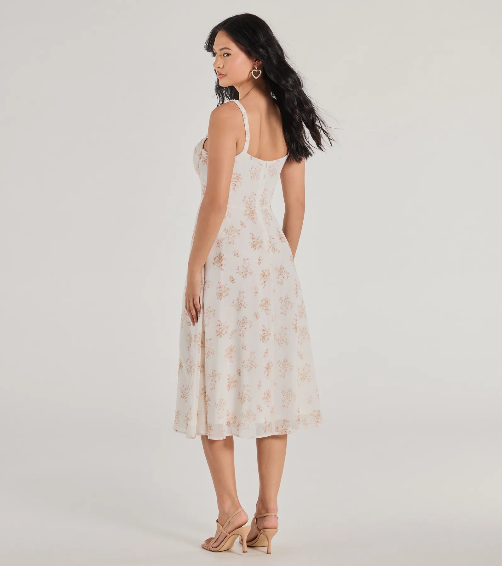 Ultimate Enchantment Floral Chiffon Midi Dress