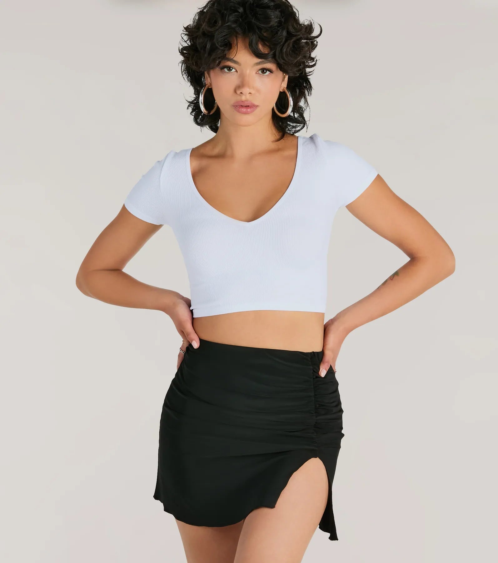 Ultimate High-Rise Slit Bodycon Mini Skirt - Solid Ten Look