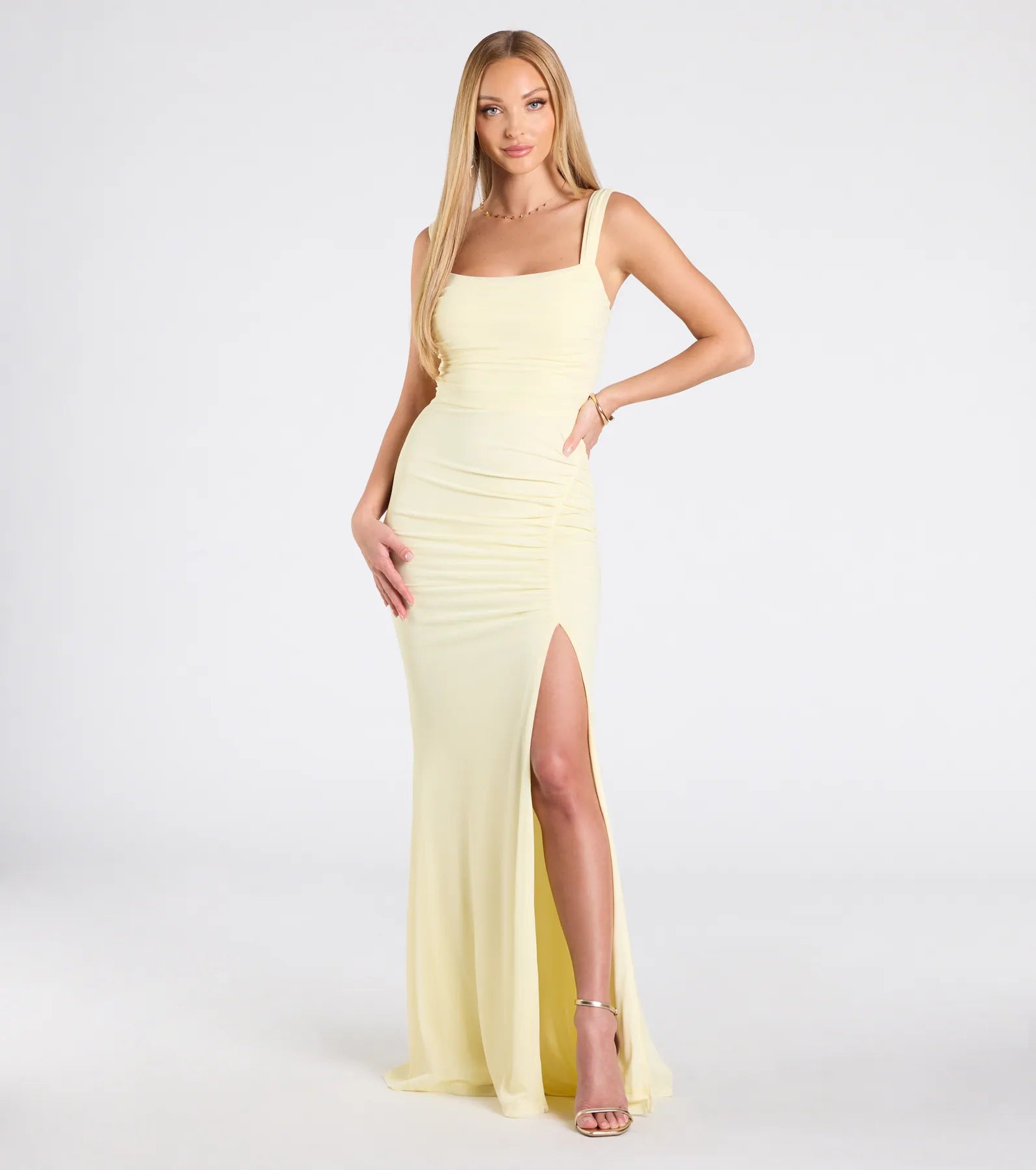 Premium Ashlynn Open Back Ruched Mermaid Gown for Special Occasions