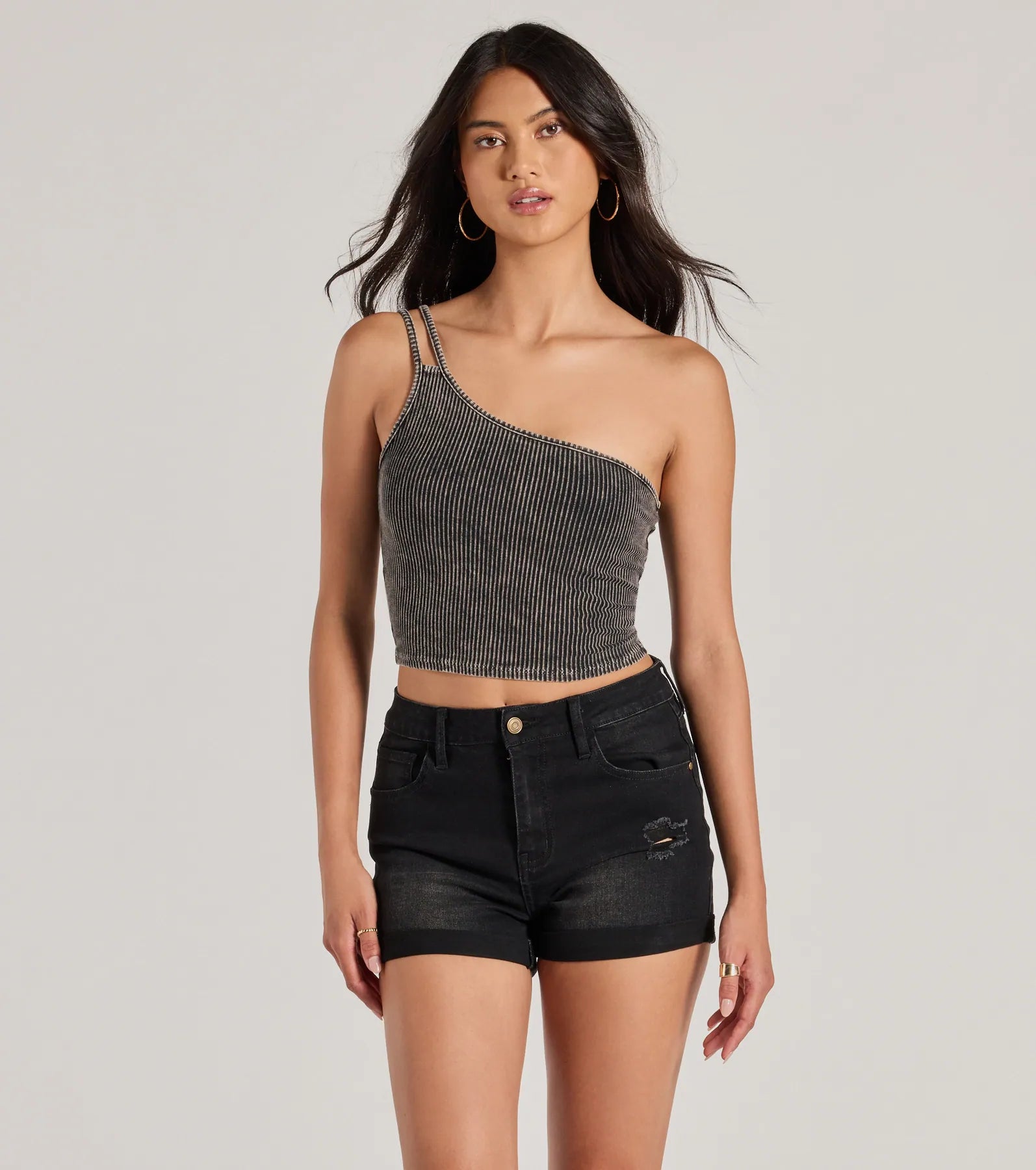 Ultimate Confident Flirty Strappy One-Shoulder Crop Top