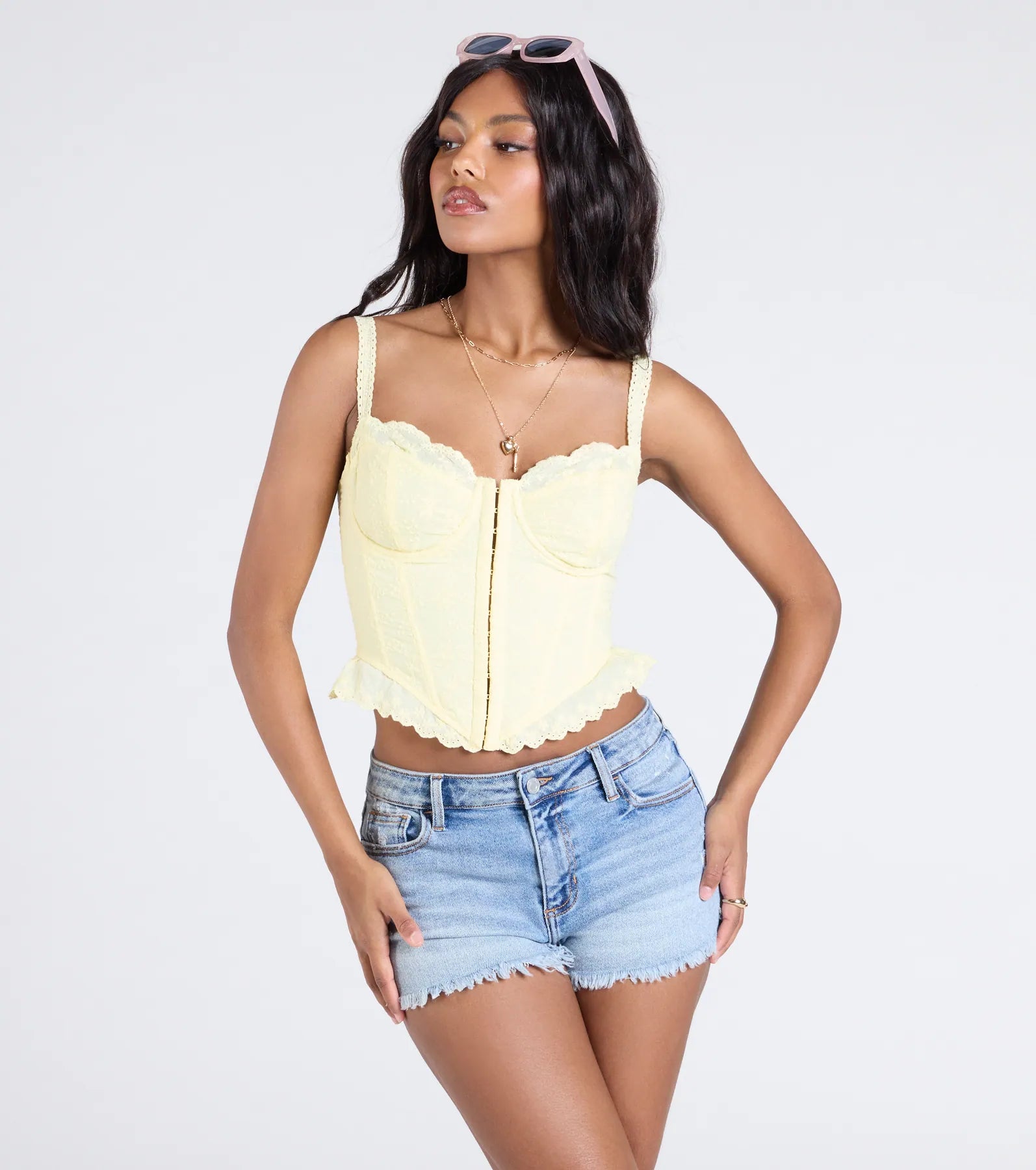 Ultimate Ray Of Sunshine Eyelet Lace Bustier - Flirty & Feminine