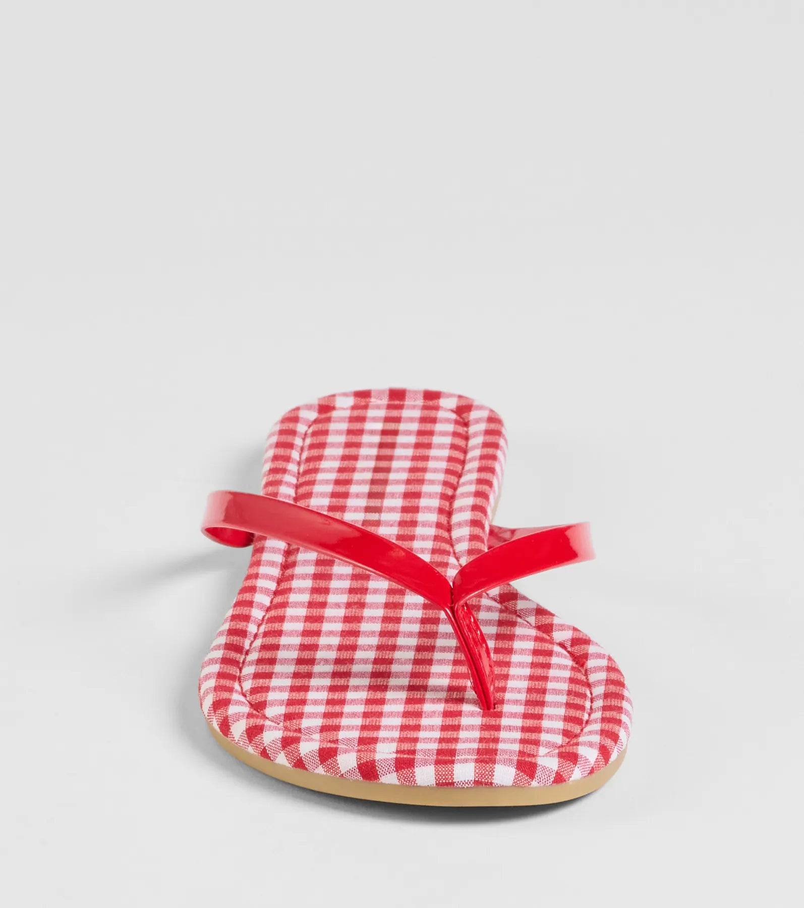 Ultimate Summer Staple: Cutie Vibe Gingham Print Thong Sandals